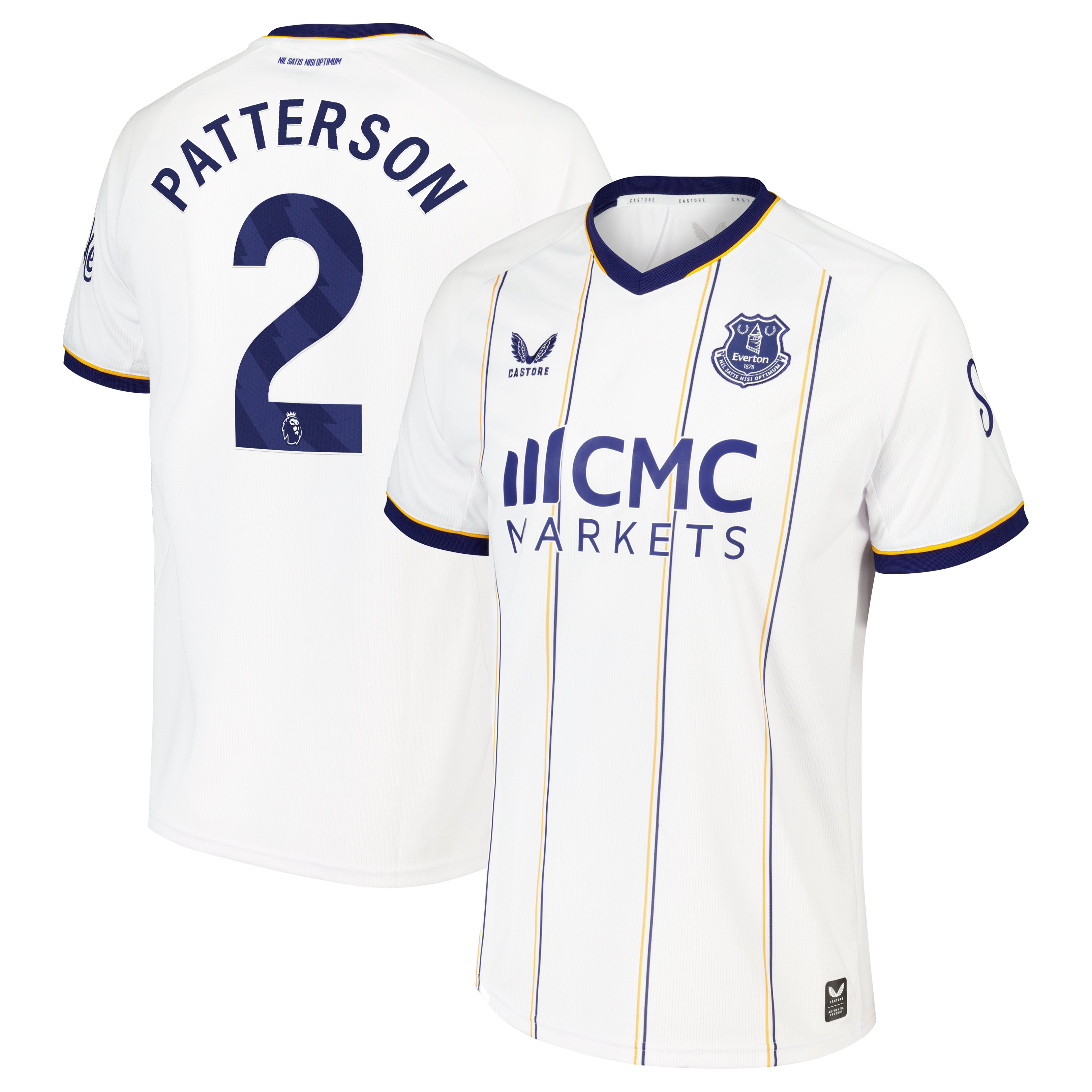 Everton Castore Away Replica Shirt 2026-27 with Patterson 2 printing