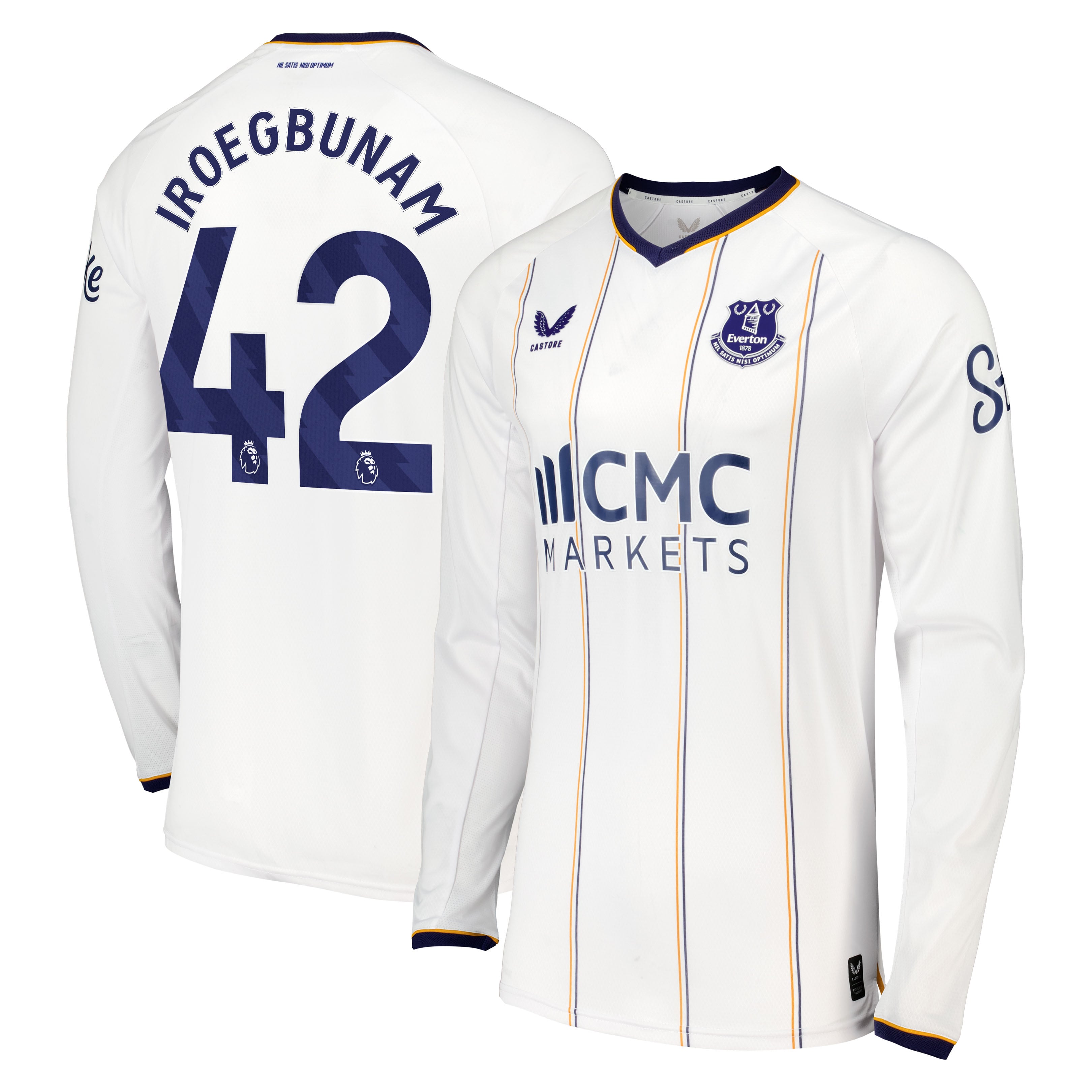 Everton Castore Away Pro Shirt 2026-27 - Long Sleeve with Iroegbunam 42 printing