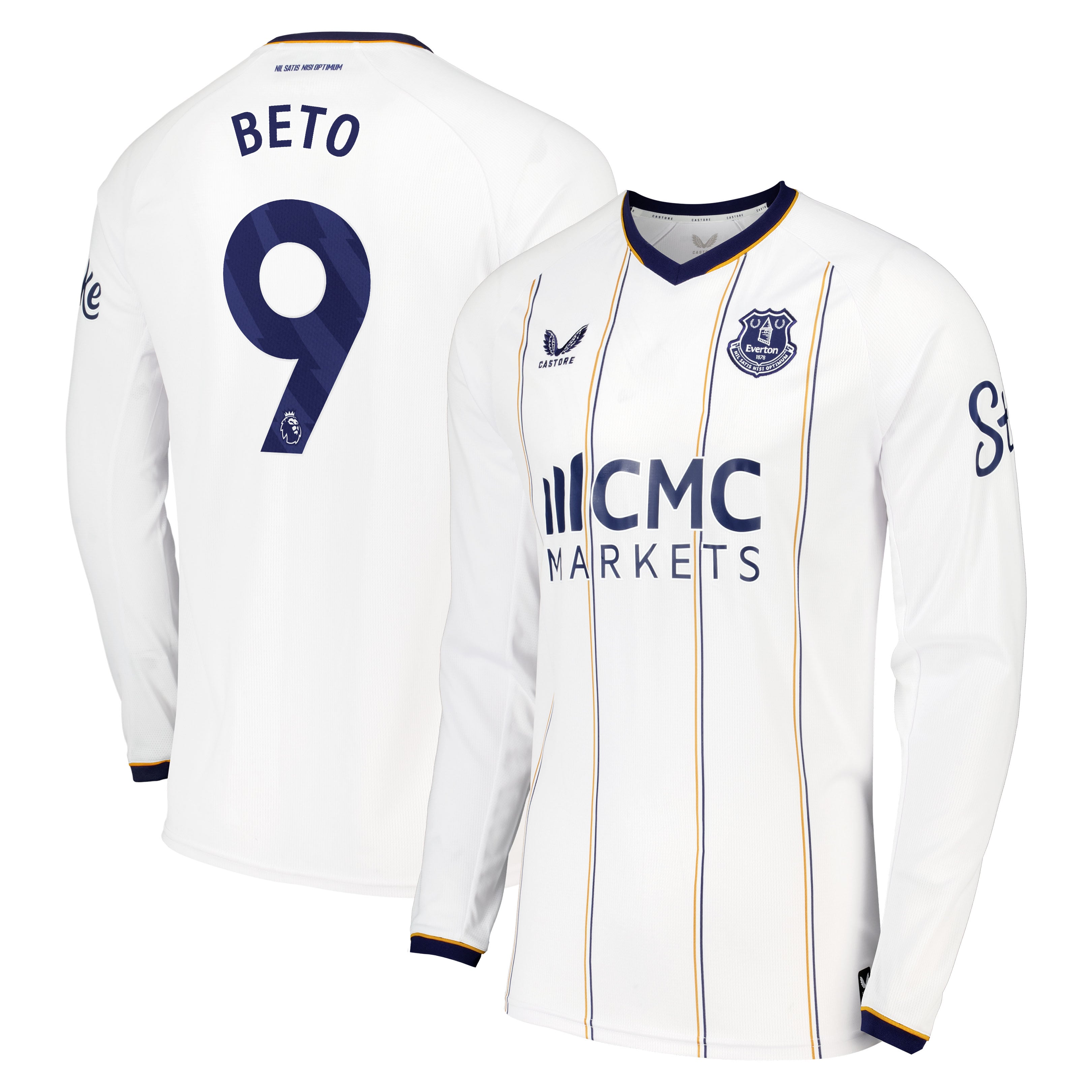 Everton Castore Away Replica Shirt 2026-27 - Long Sleeve with Beto 9 printing