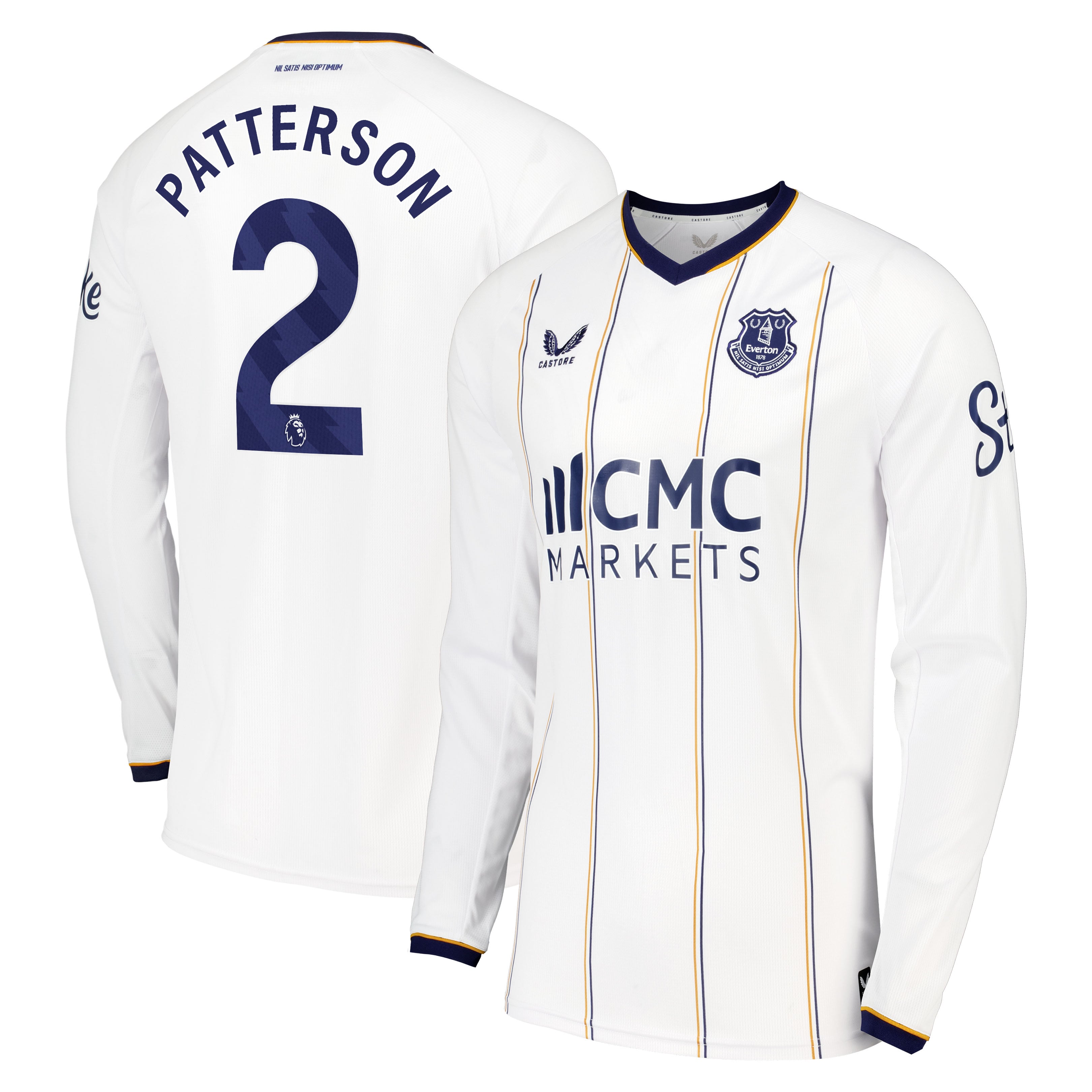 Everton Castore Away Replica Shirt 2026-27 - Long Sleeve with Patterson 2 printing