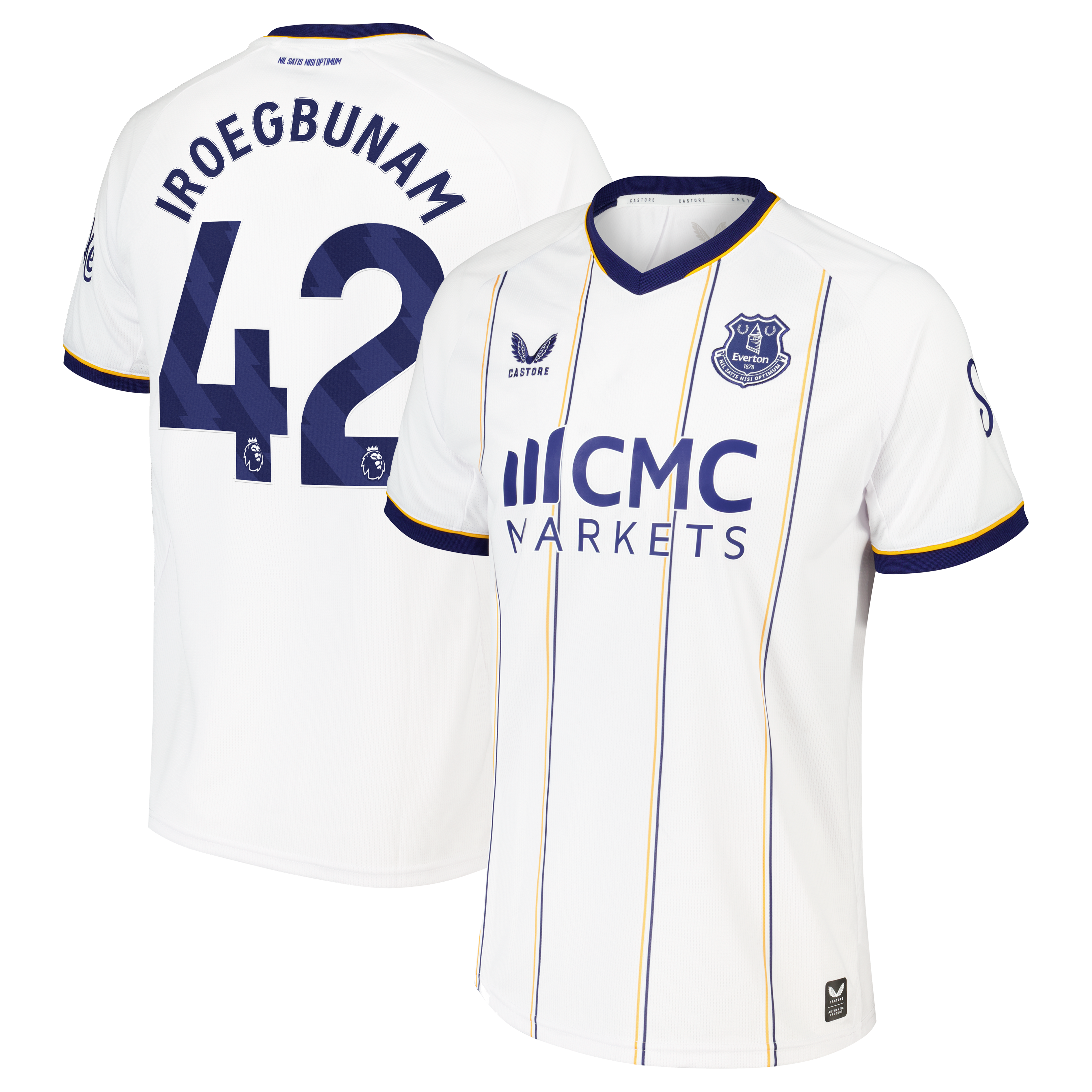 Everton Castore Away Replica Shirt 2026-27 with Iroegbunam 42 printing