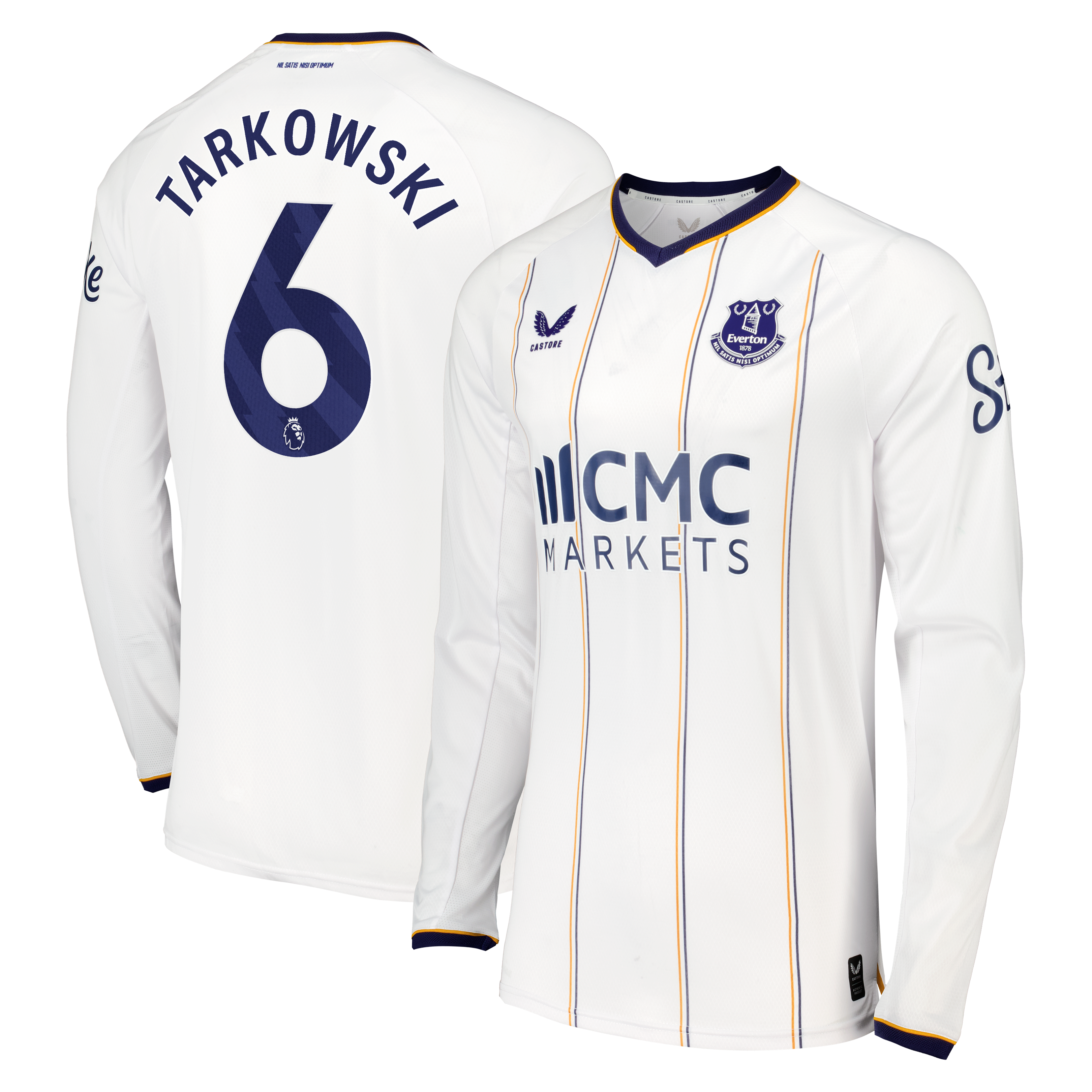 Everton Castore Away Pro Shirt 2026-27 - Long Sleeve with Tarkowski 6 printing