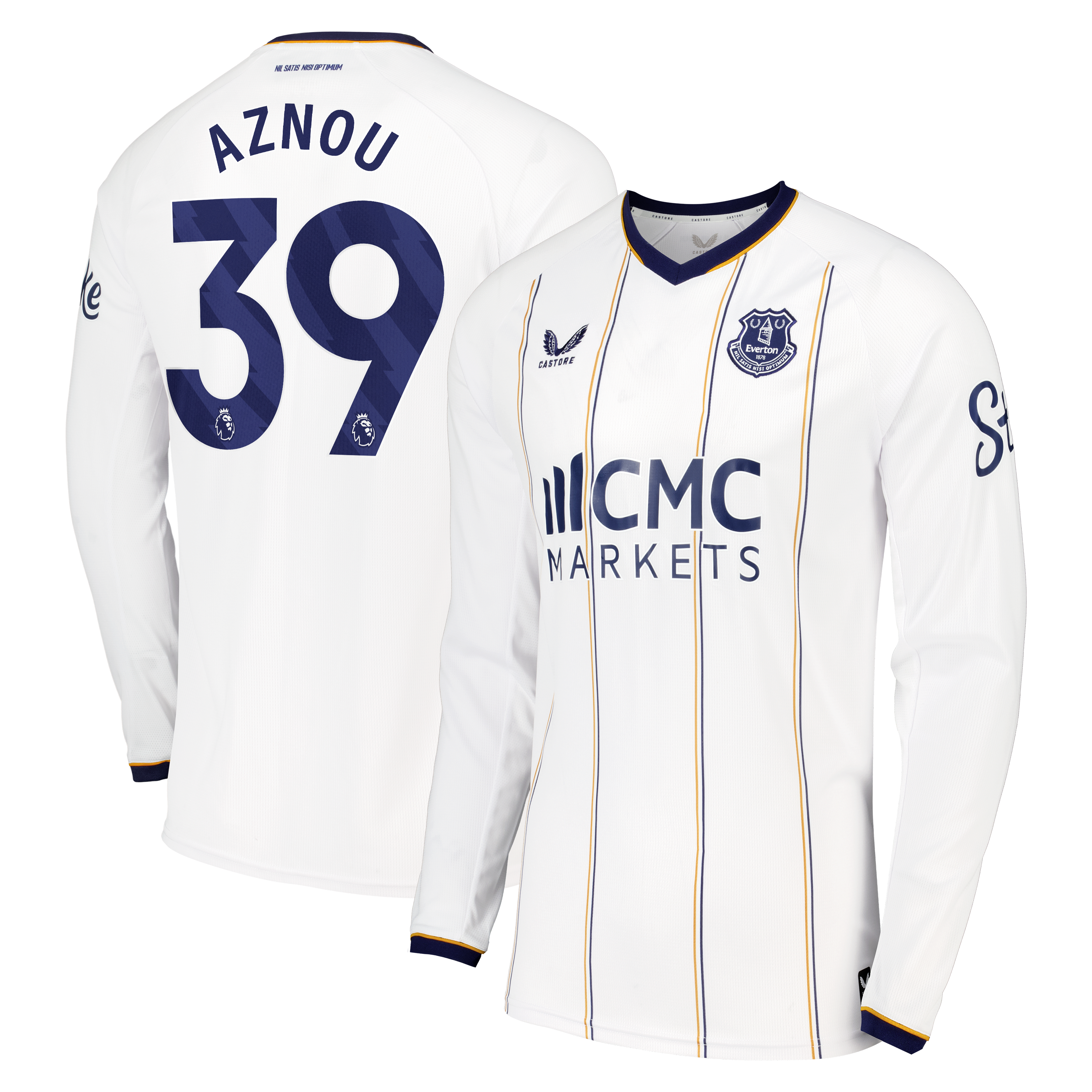 Everton Castore Away Replica Shirt 2026-27 - Long Sleeve with Aznou 39 printing