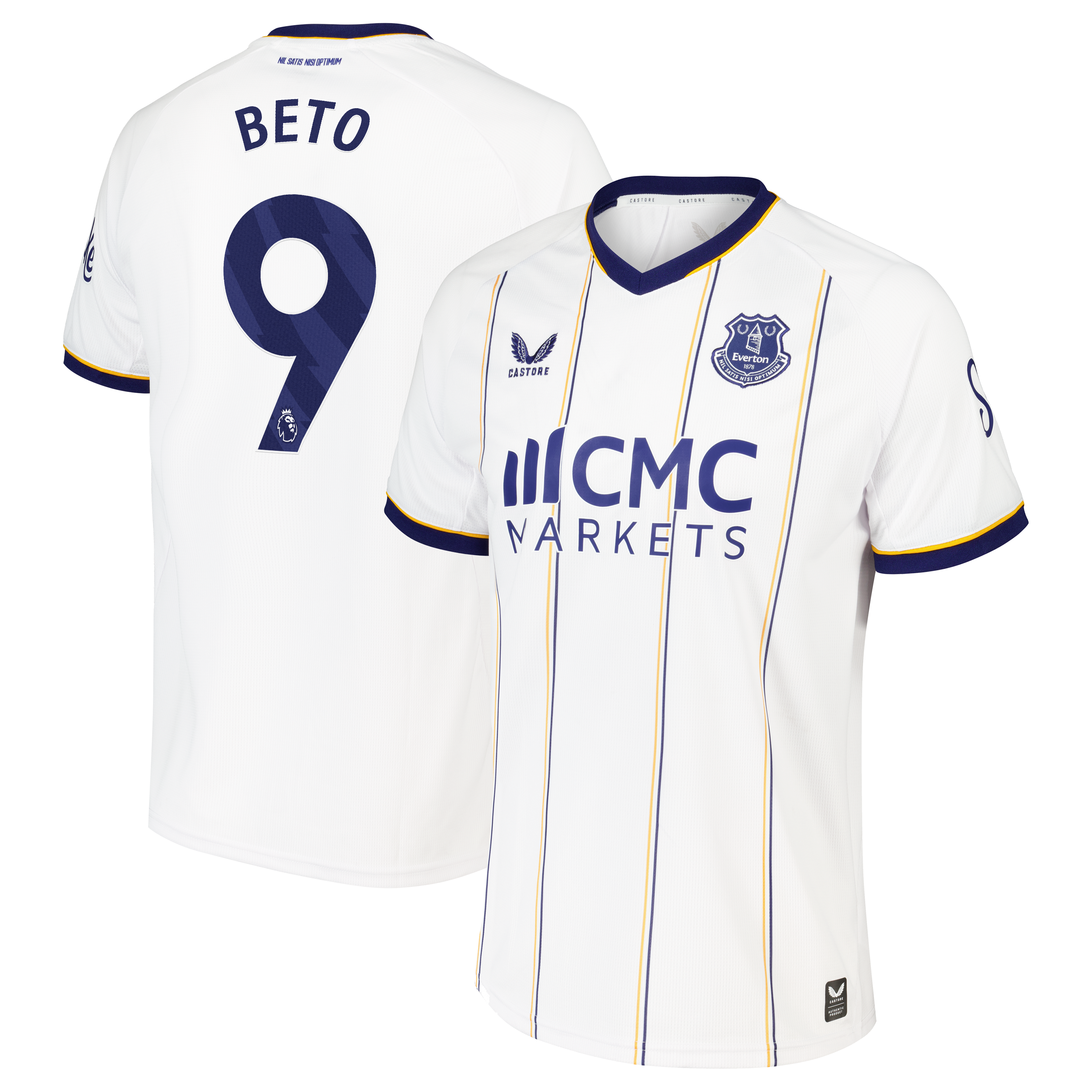 Everton Castore Away Replica Shirt 2026-27 with Beto 9 printing