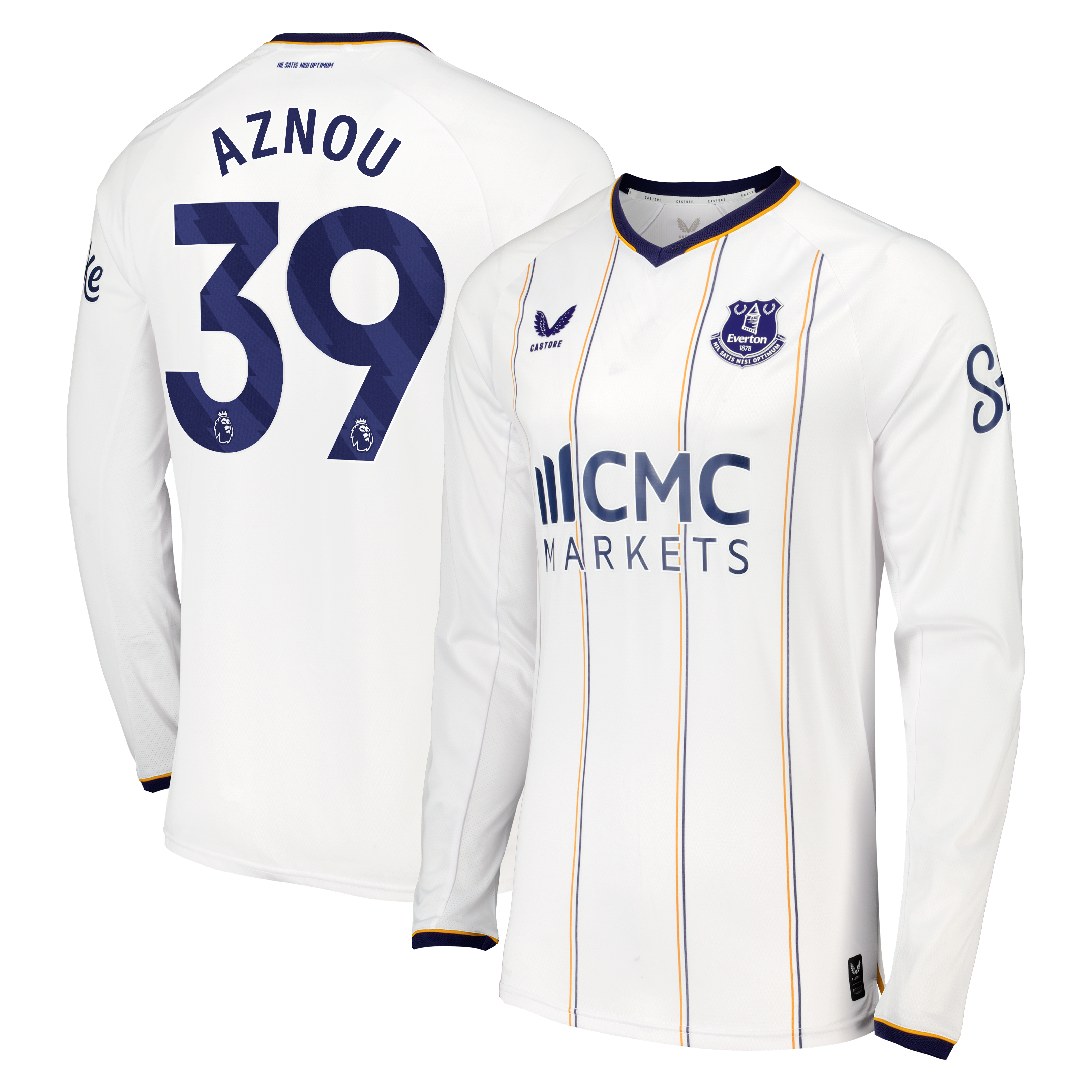 Everton Castore Away Pro Shirt 2026-27 - Long Sleeve with Aznou 39 printing