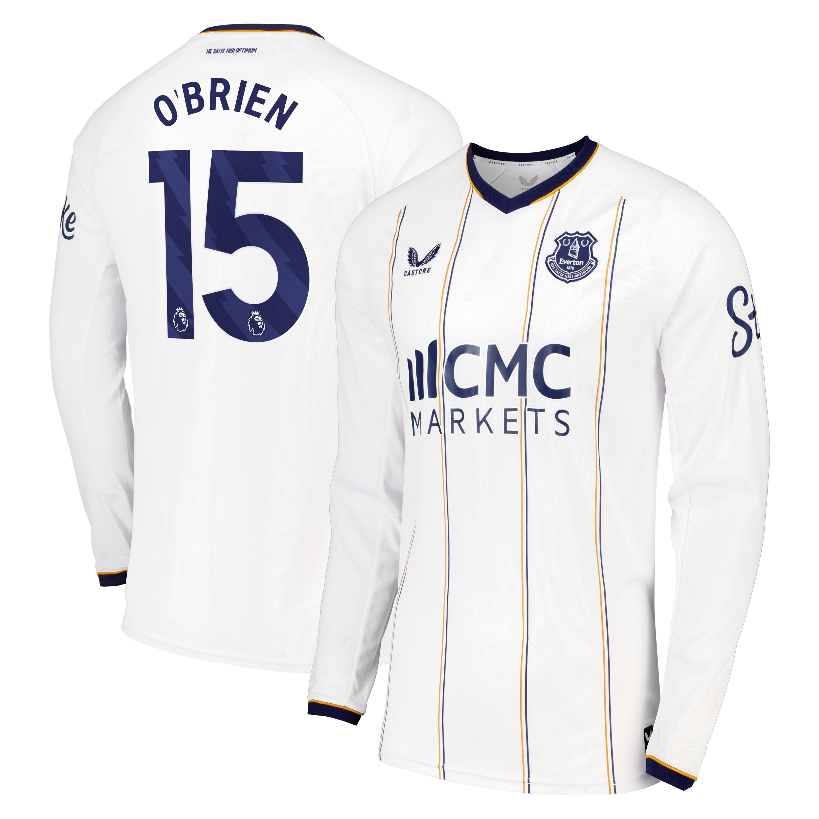 Everton Castore Away Replica Shirt 2026-27 - Long Sleeve with O'Brien 15 printing