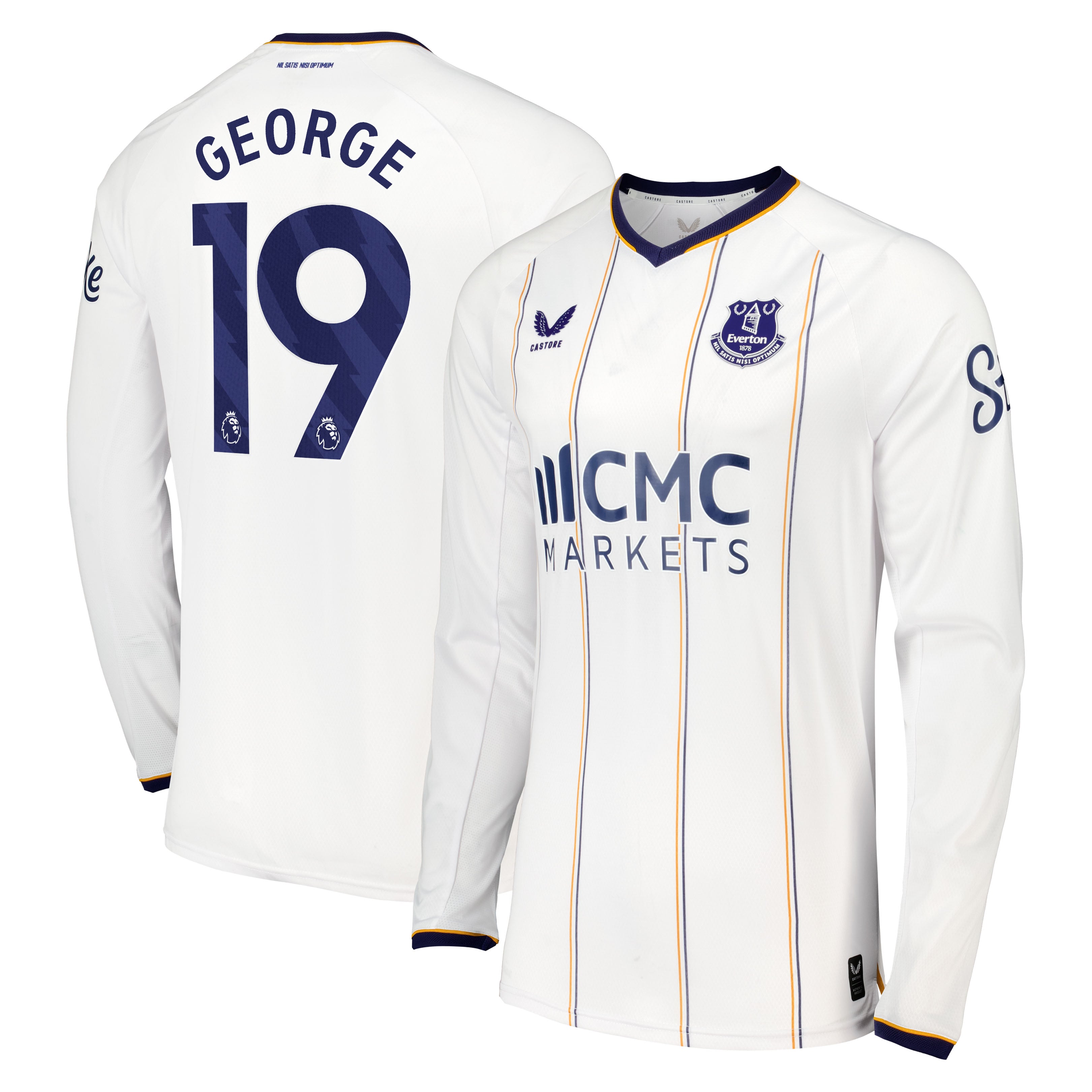 Everton Castore Away Pro Shirt 2026-27 - Long Sleeve with George 19 printing