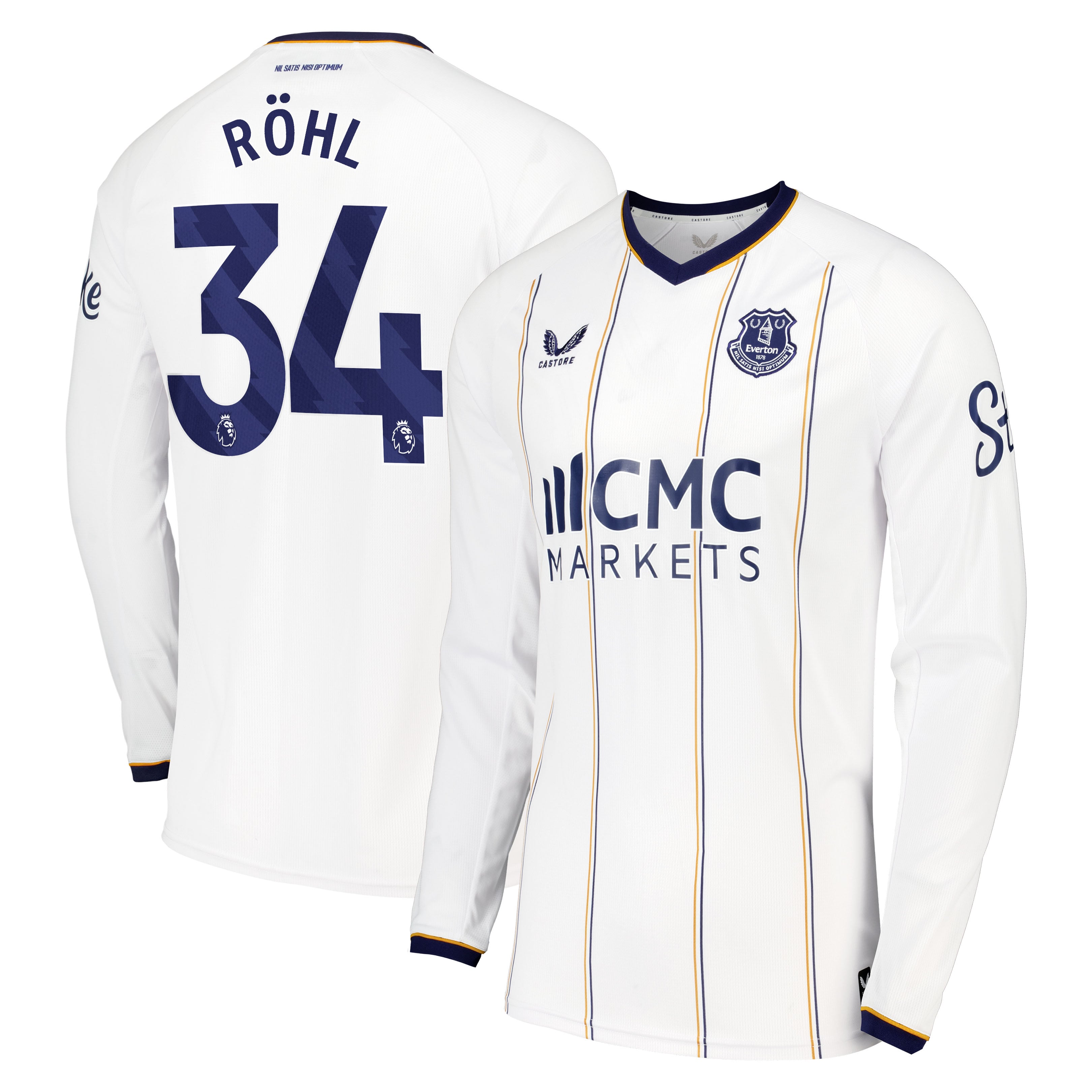Everton Castore Away Replica Shirt 2026-27 - Long Sleeve with Röhl 34 printing