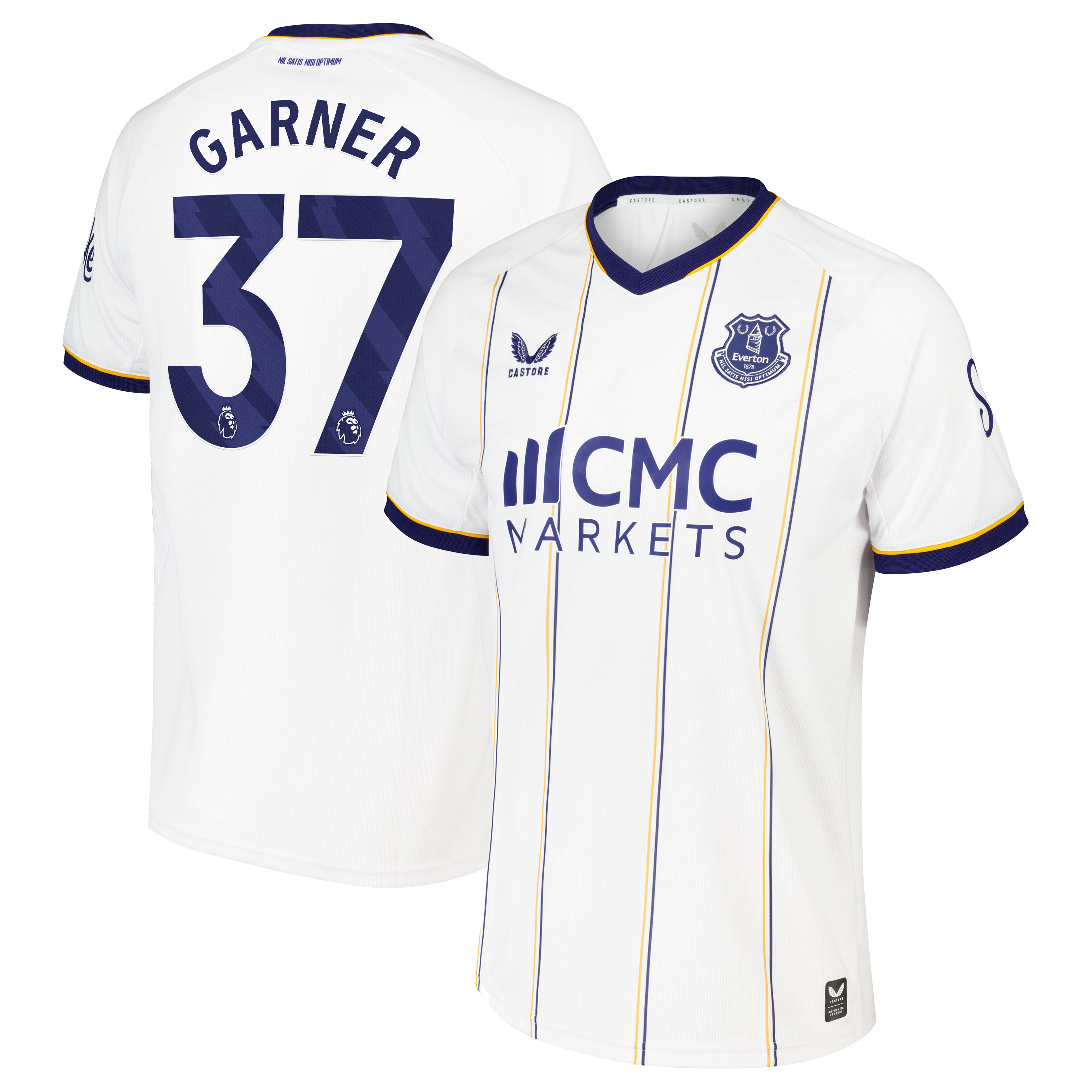 Everton Castore Away Replica Shirt 2026-27 with Garner 37 printing
