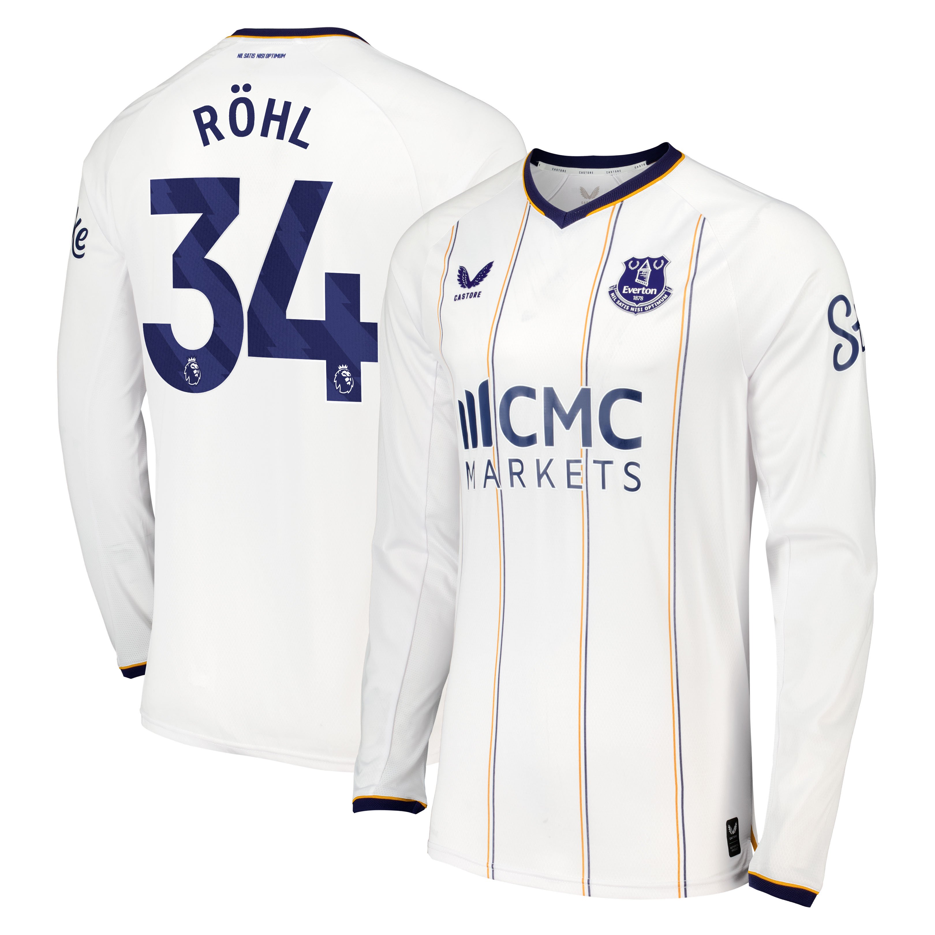 Everton Castore Away Pro Shirt 2026-27 - Long Sleeve with Röhl 34 printing