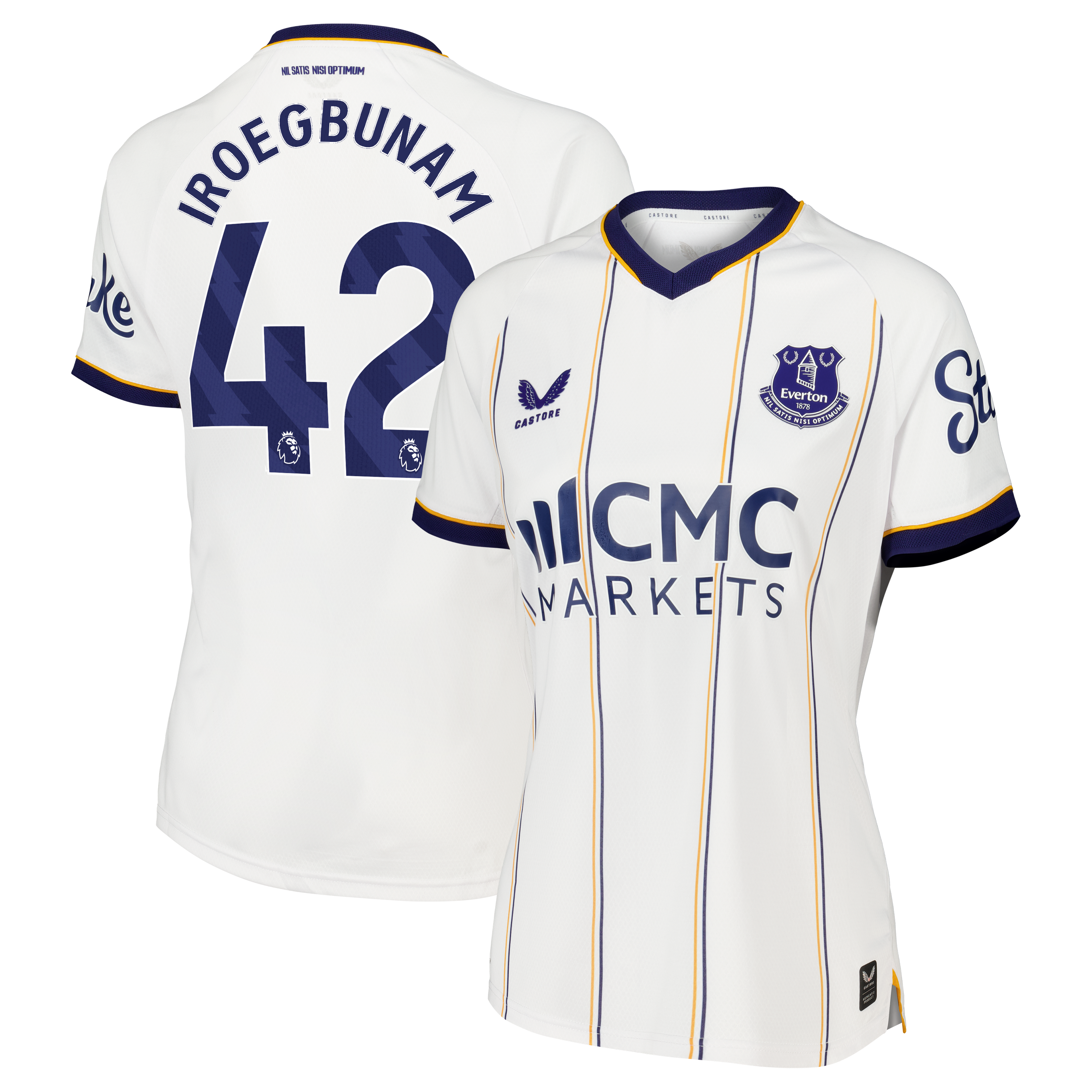 Everton Castore Away Pro Shirt 2026-27 - Womens with Iroegbunam 42 printing, , rebel_hi-res