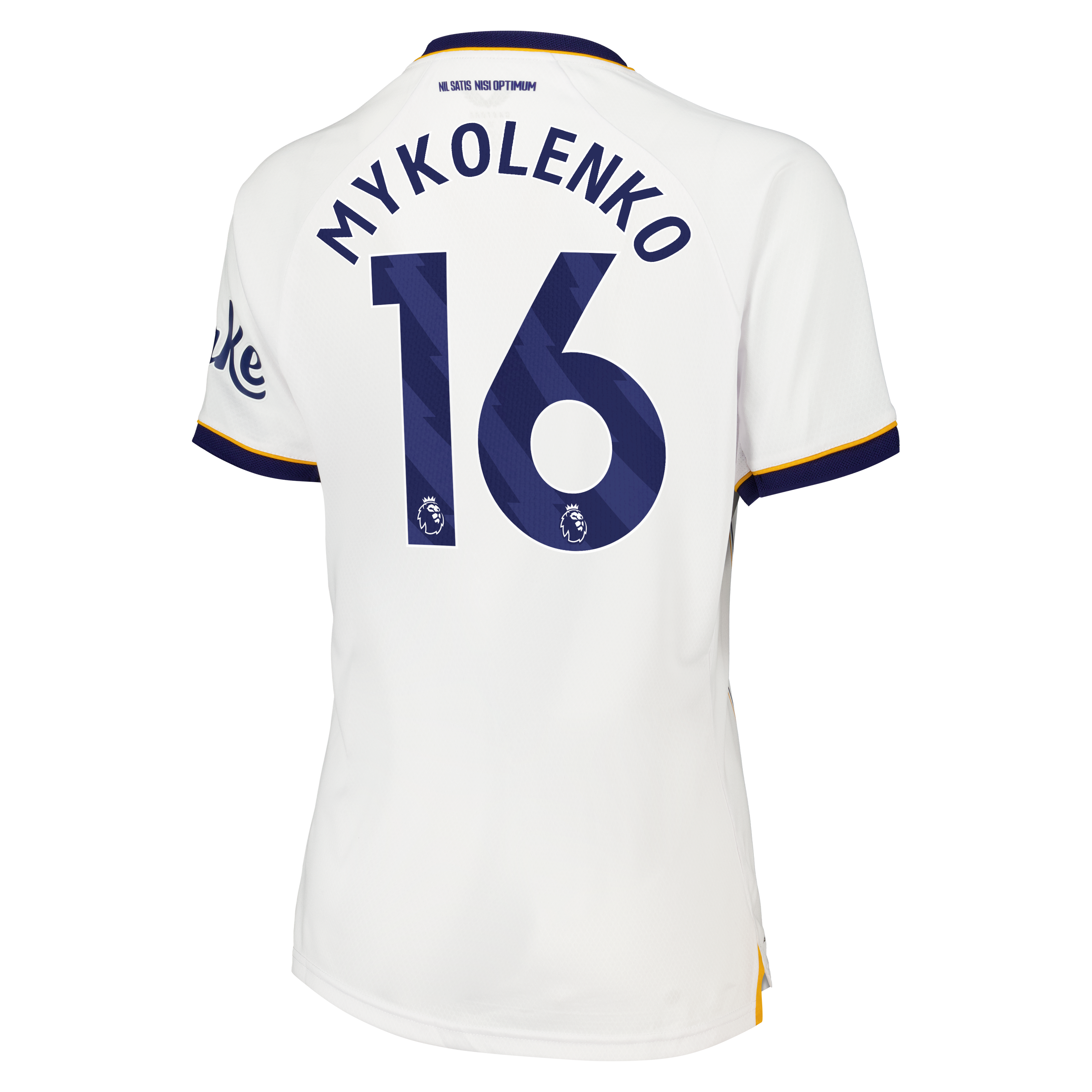 Everton Castore Away Pro Shirt 2026-27 - Womens with Mykolenko 16 printing, , rebel_hi-res