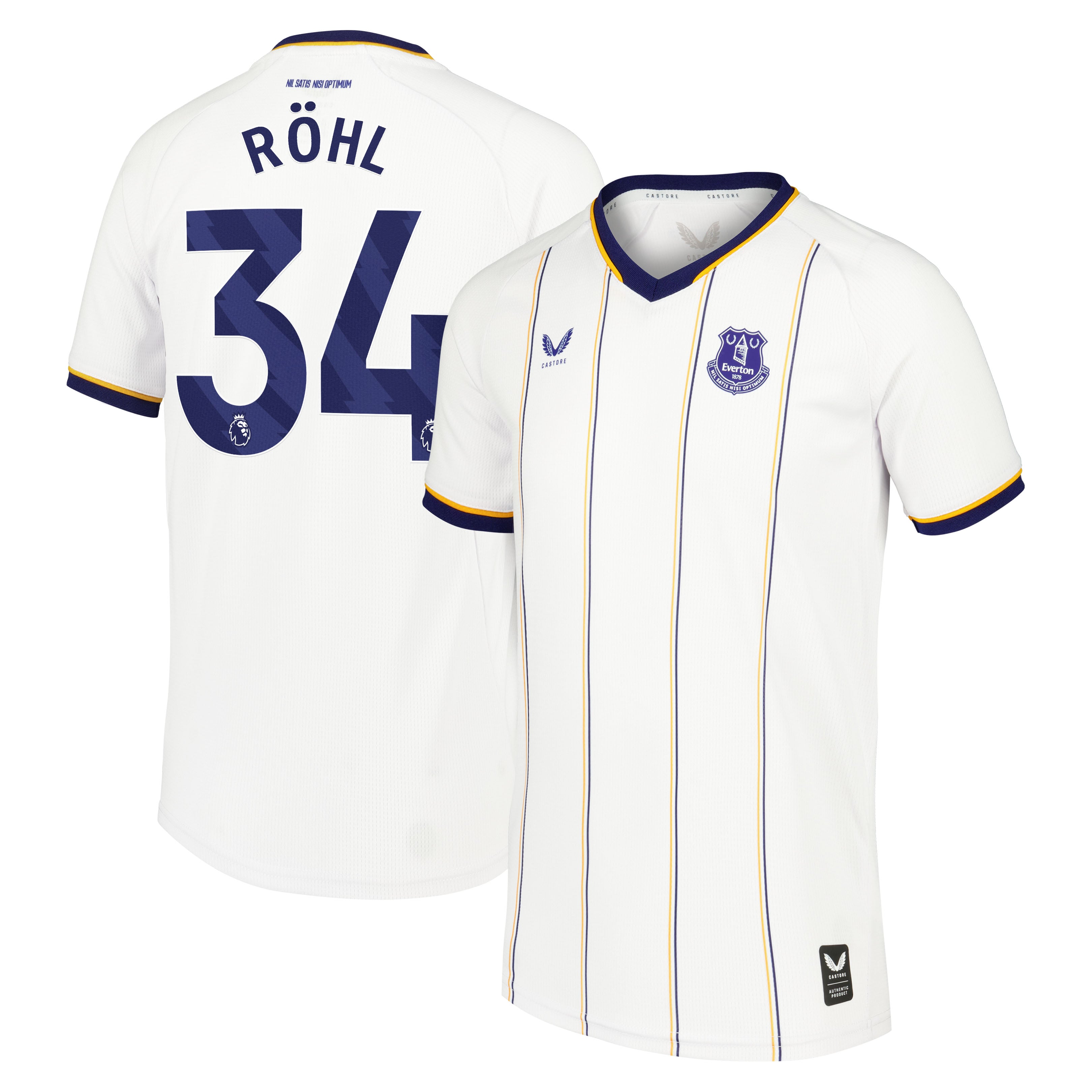 Everton Castore Away Replica Shirt 2026-27 - Kids with Röhl 34 printing