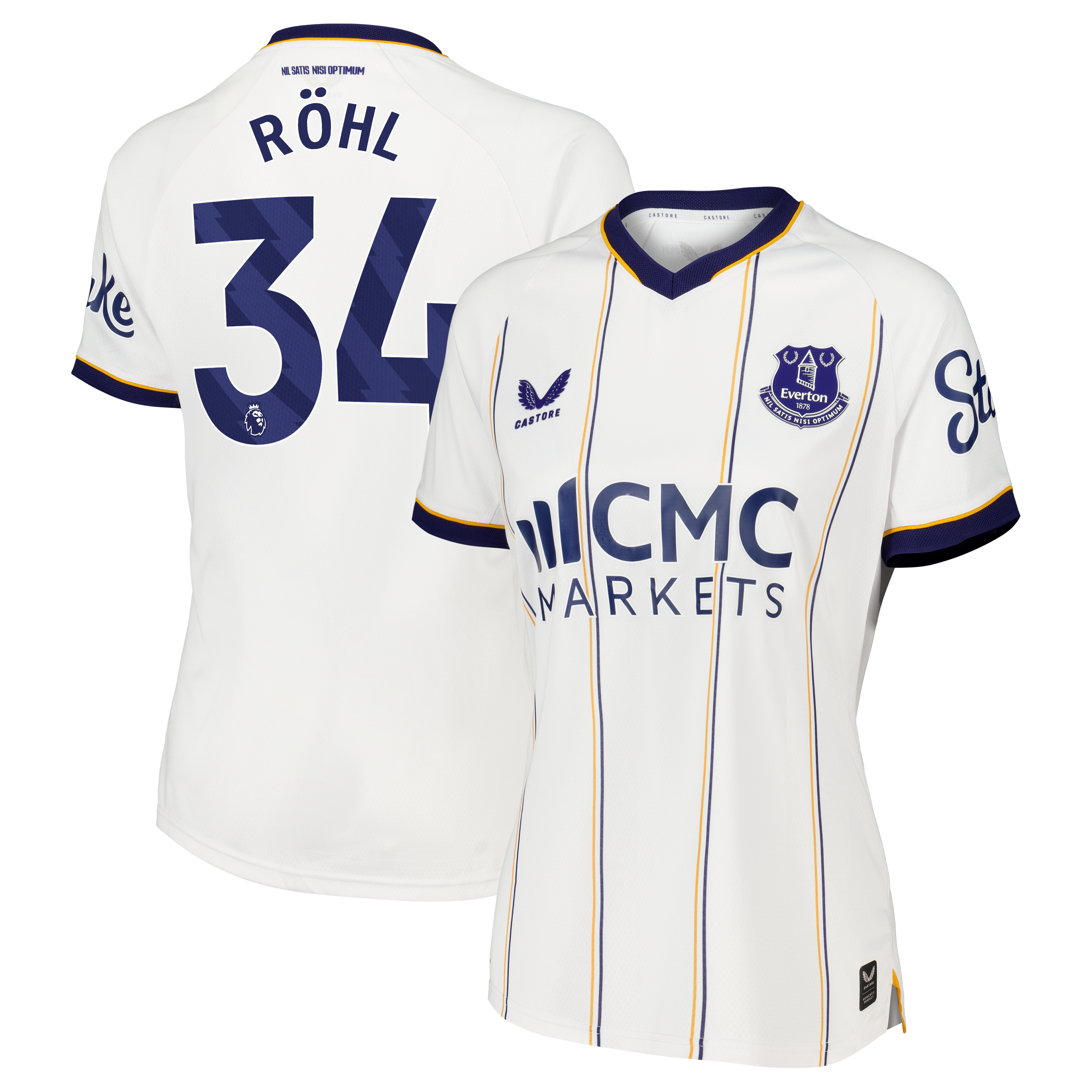 Everton Castore Away Pro Shirt 2026-27 - Womens with R&ouml;hl 34 printing, , rebel_hi-res