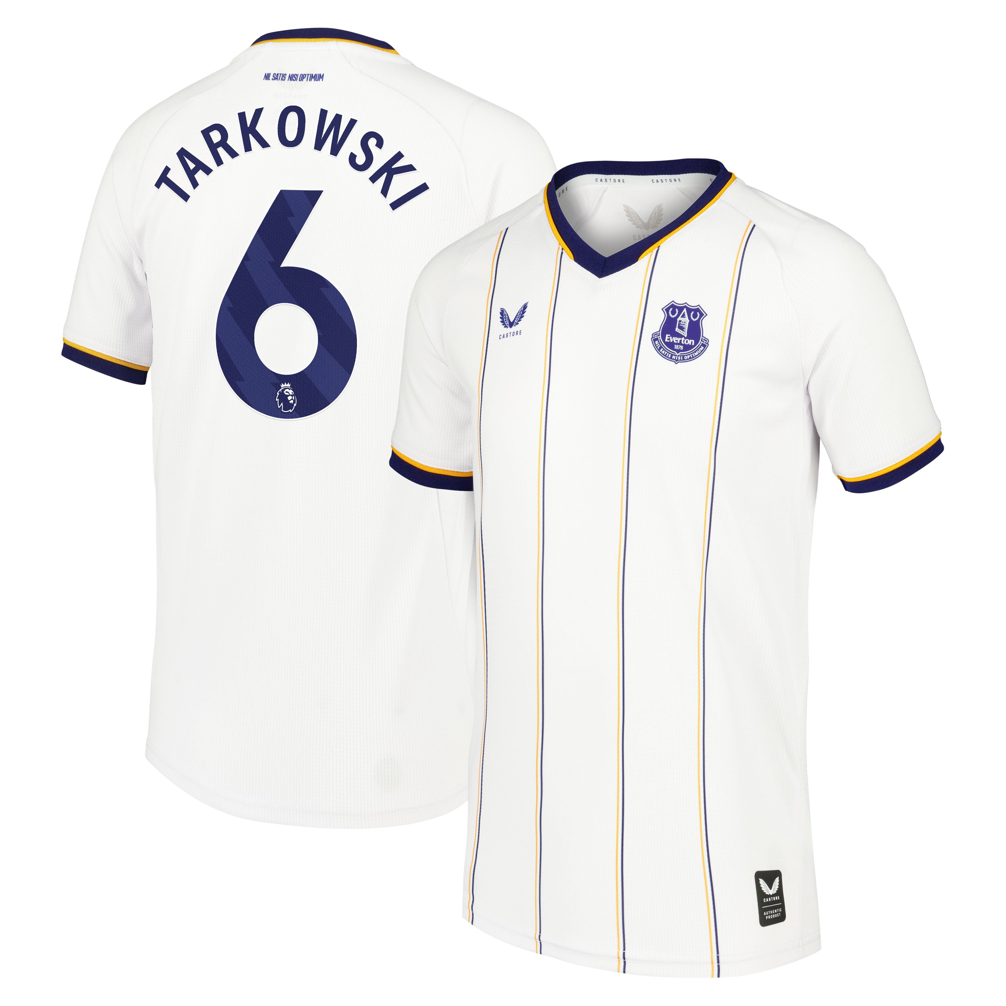 Everton Castore Away Replica Shirt 2026-27 - Kids with Tarkowski 6 printing