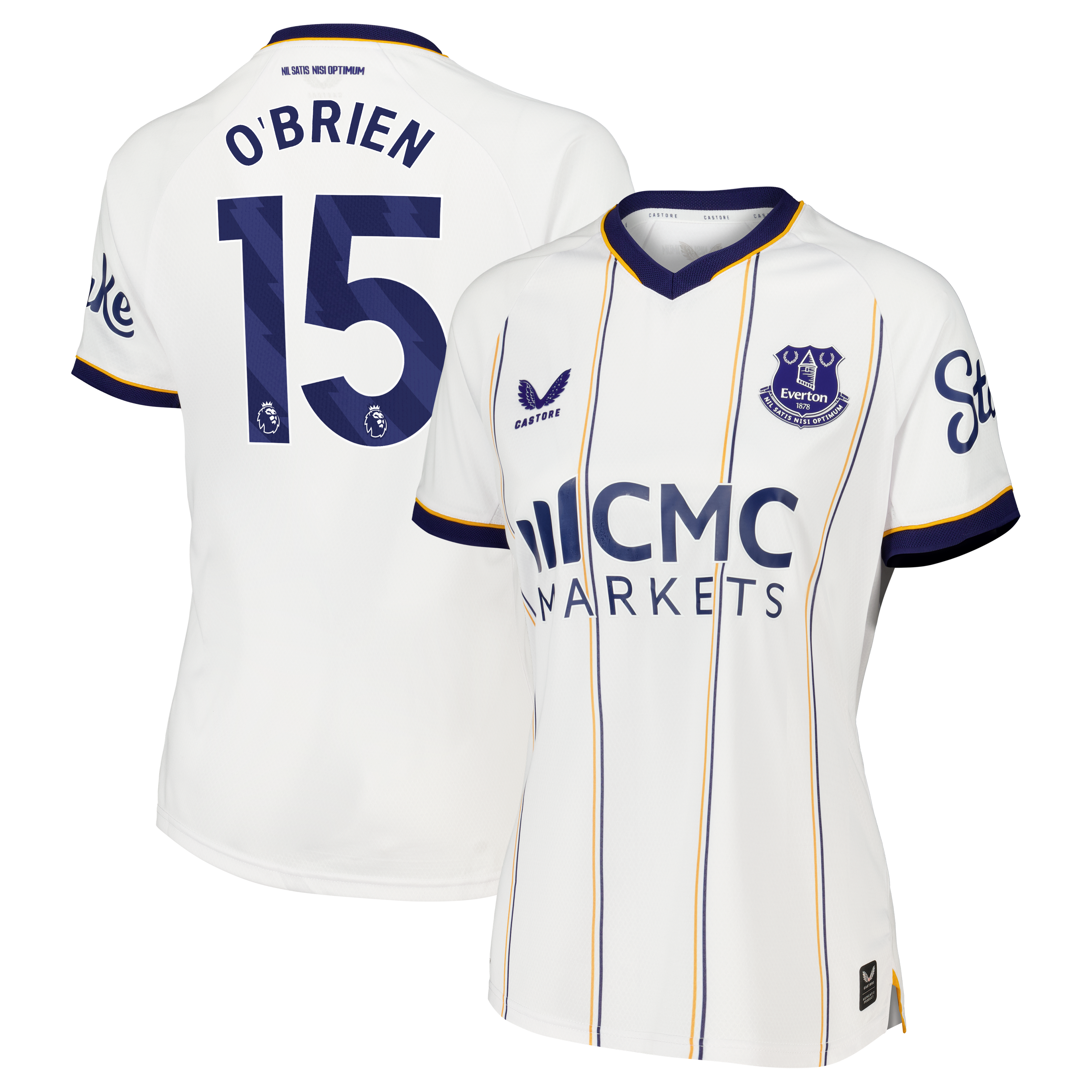 Everton Castore Away Pro Shirt 2026-27 - Womens with O'Brien 15 printing, , rebel_hi-res