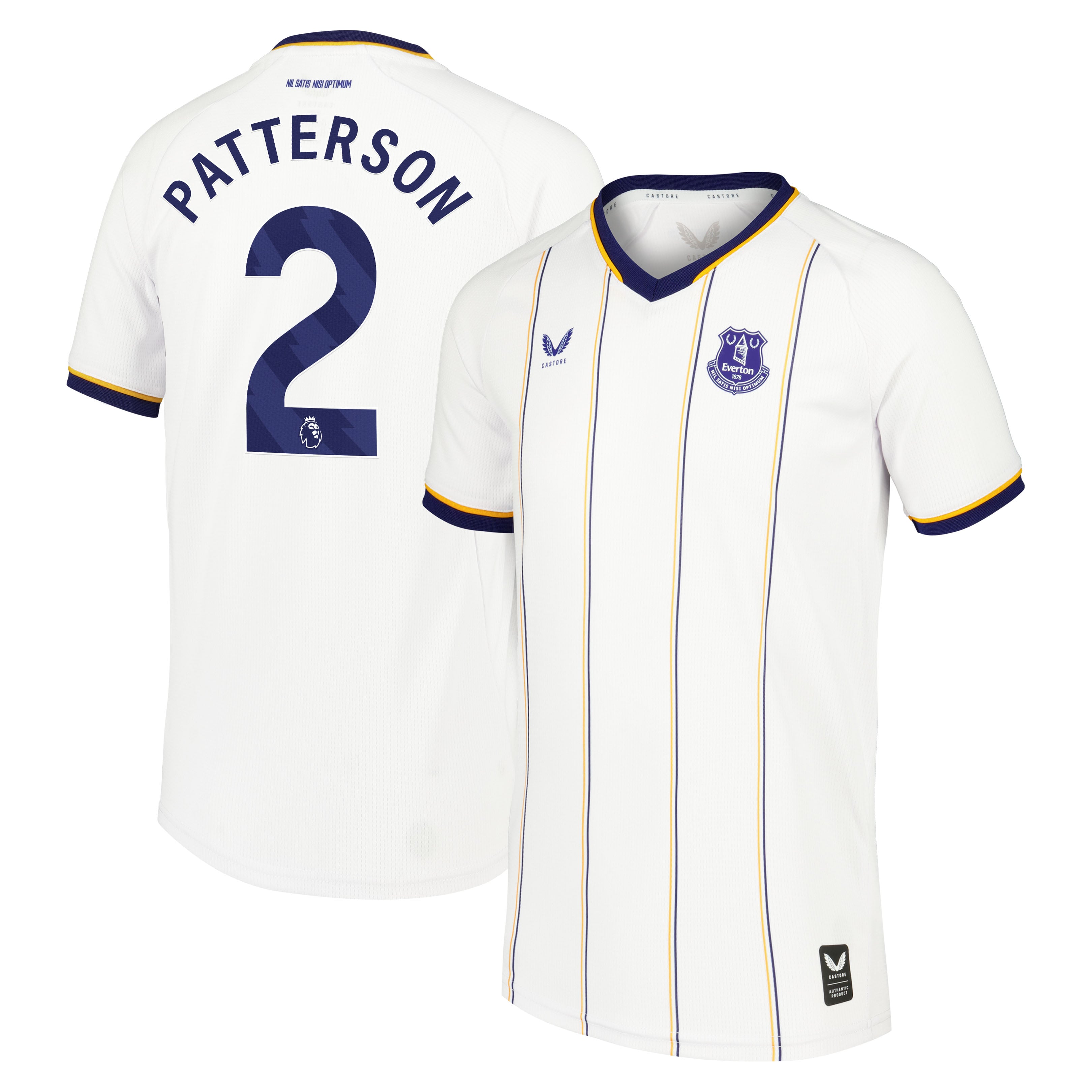 Everton Castore Away Replica Shirt 2026-27 - Kids with Patterson 2 printing