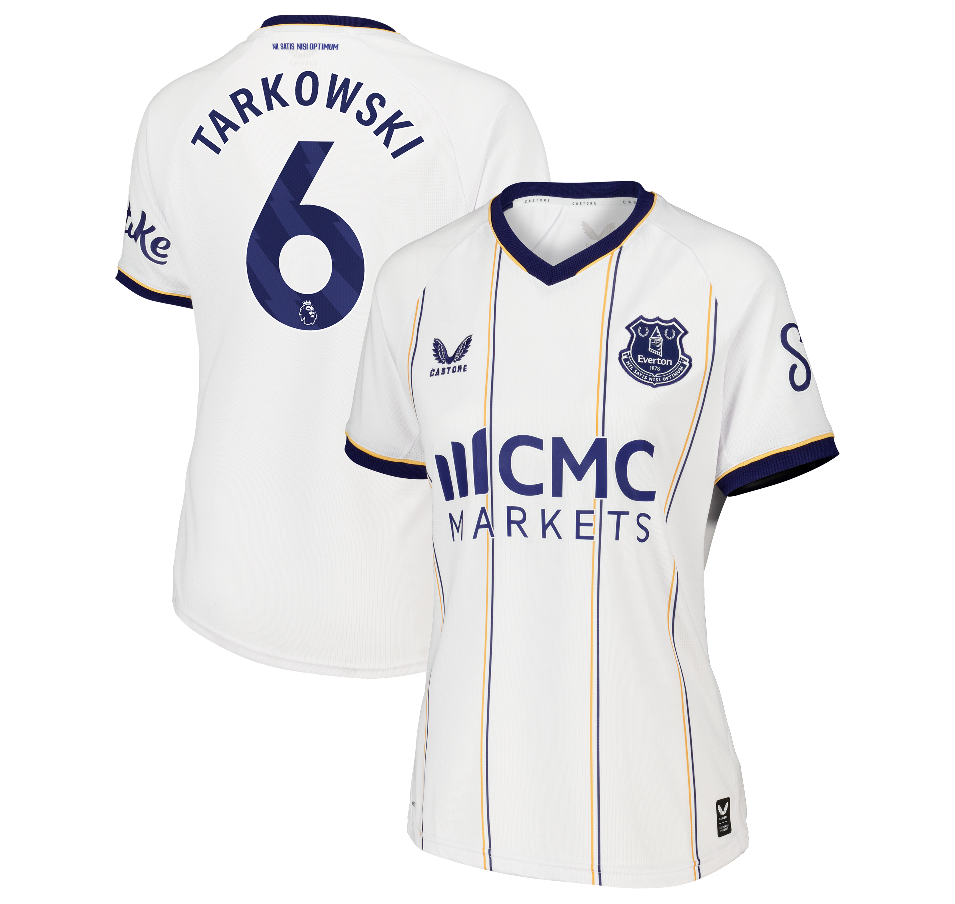 Everton Castore Away Replica Shirt 2026-27 - Womens with Tarkowski 6 printing