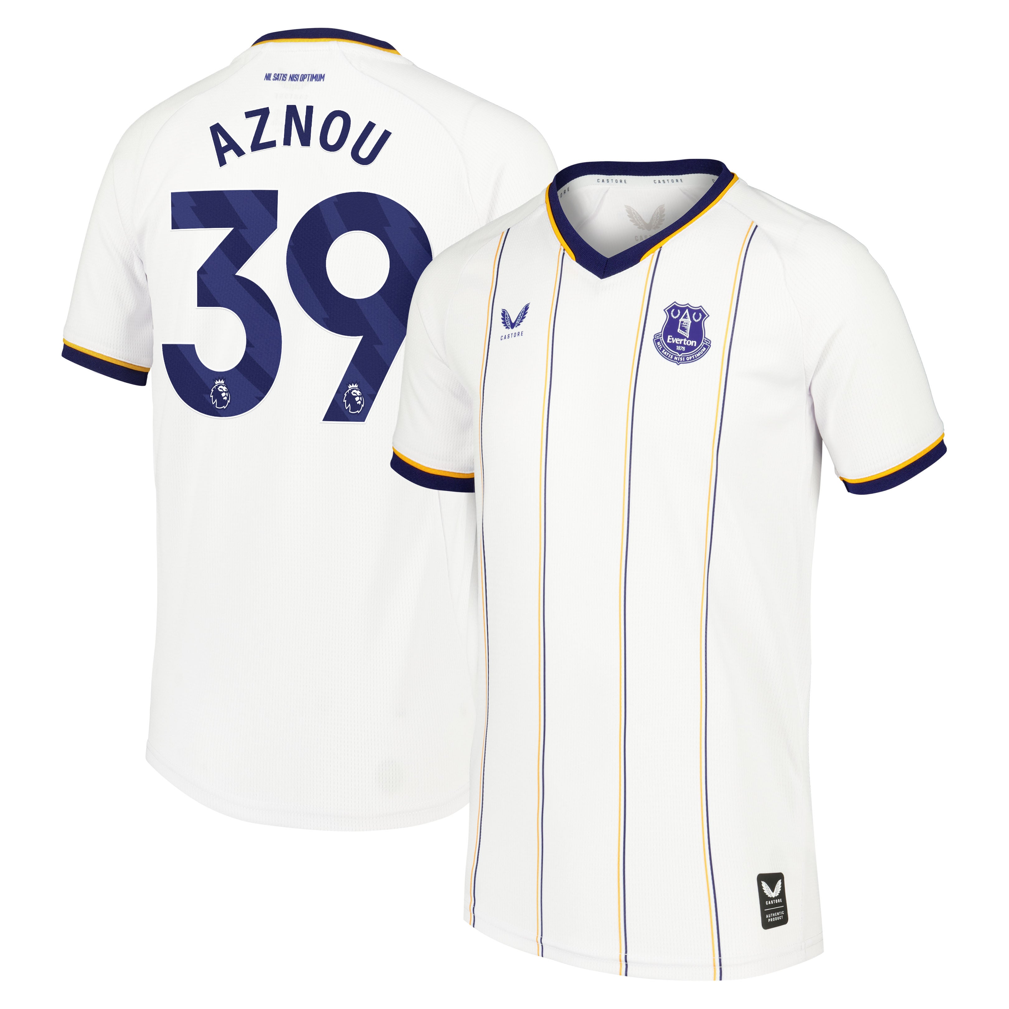 Everton Castore Away Replica Shirt 2026-27 - Kids with Aznou 39 printing