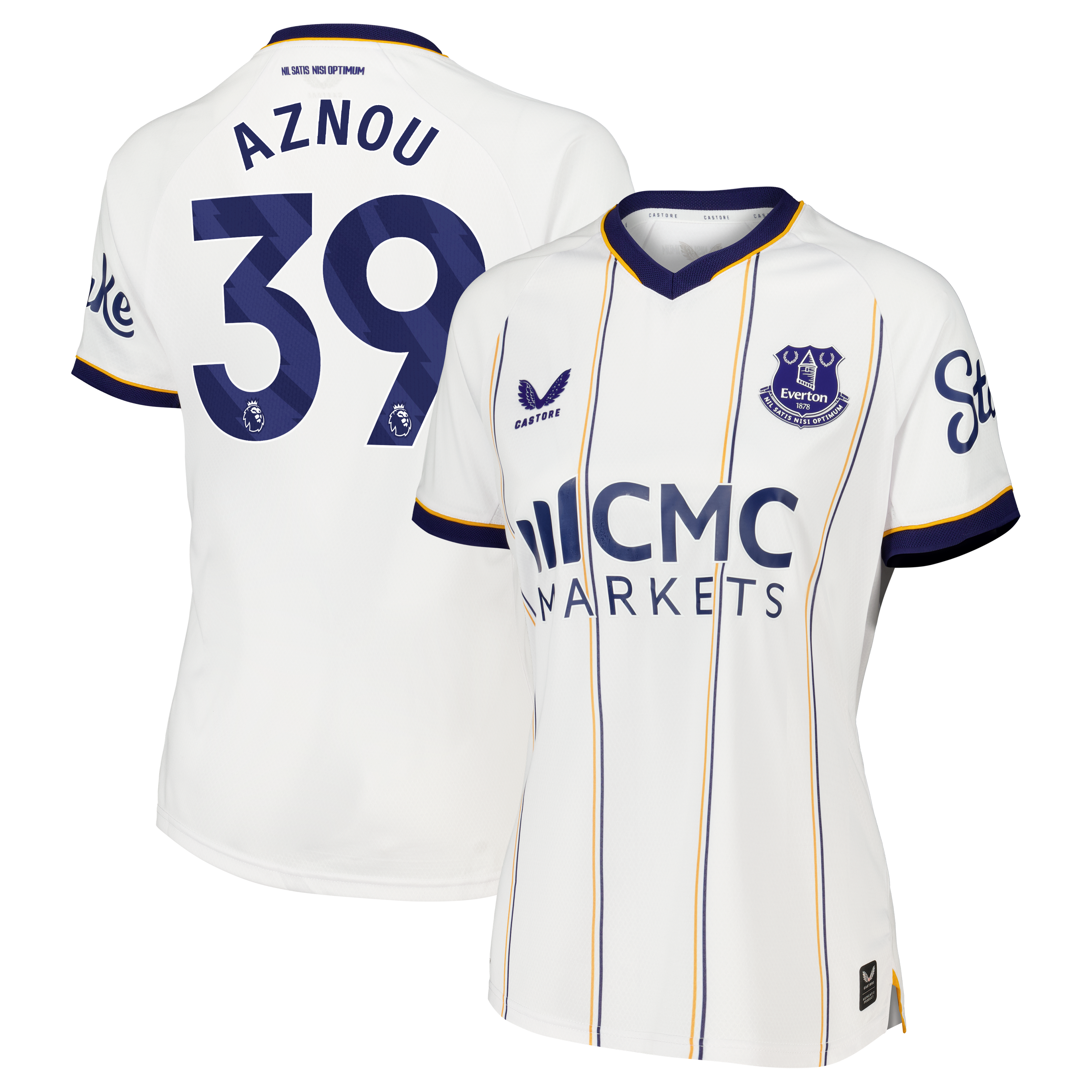 Everton Castore Away Pro Shirt 2026-27 - Womens with Aznou 39 printing, , rebel_hi-res