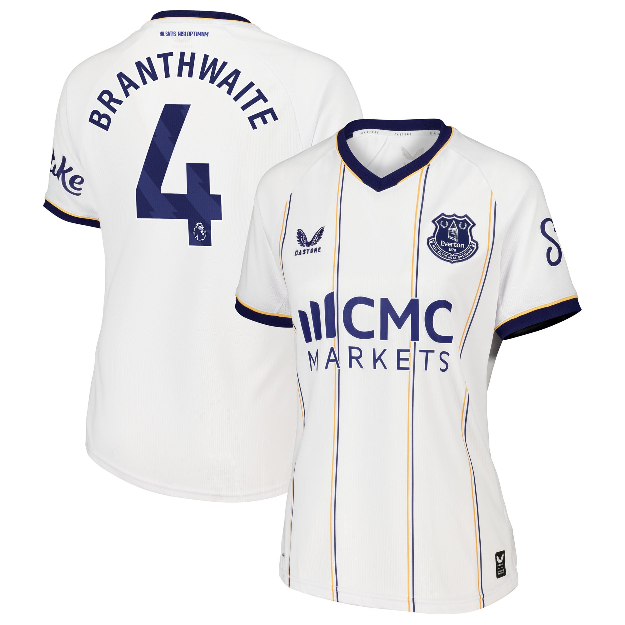 Everton Castore Away Shirt 2026-27 - Womens with Branthwaite 4 printing, , rebel_hi-res