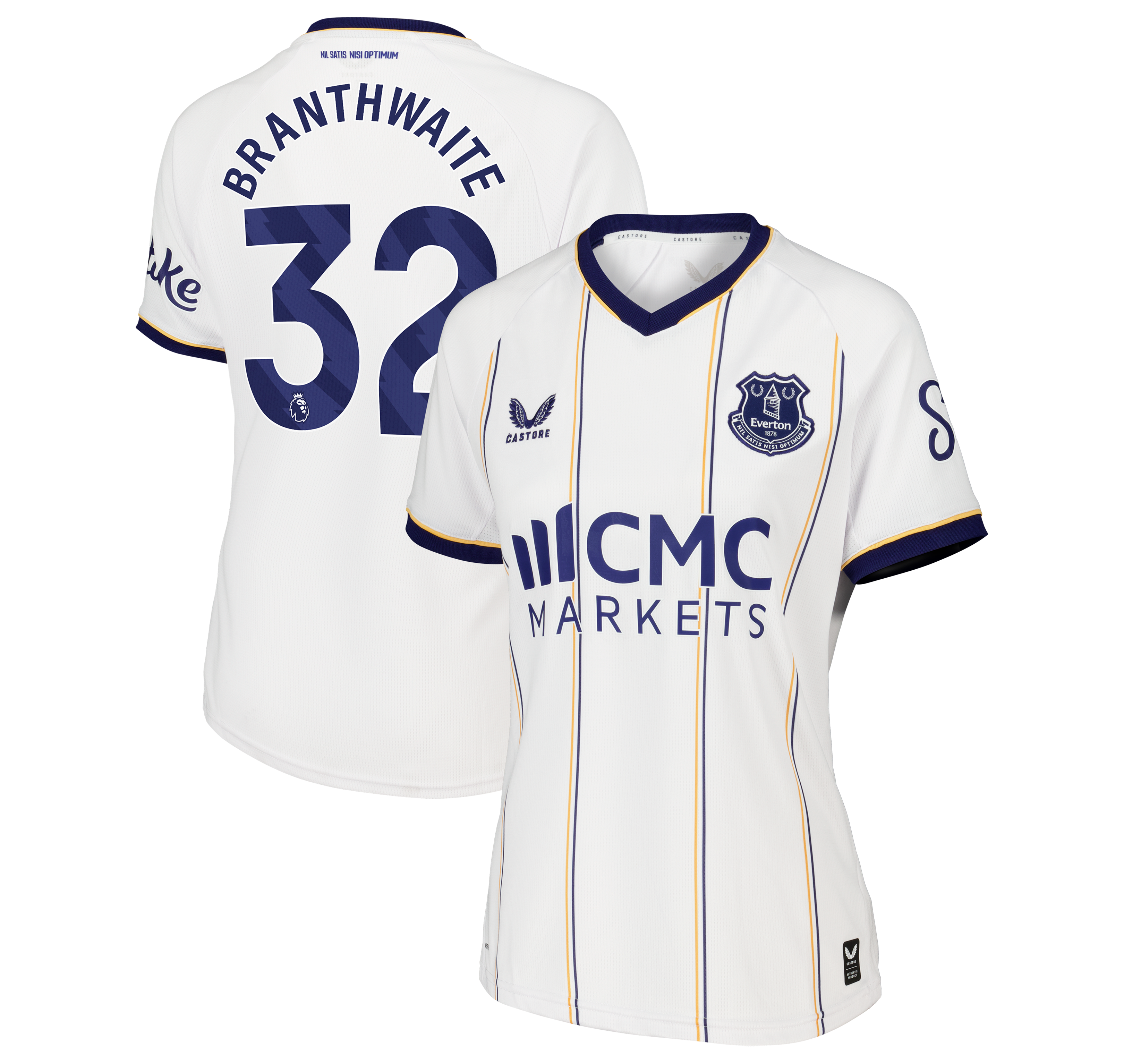 Everton Castore Away Replica Shirt 2026-27 - Womens with Branthwaite 32 printing