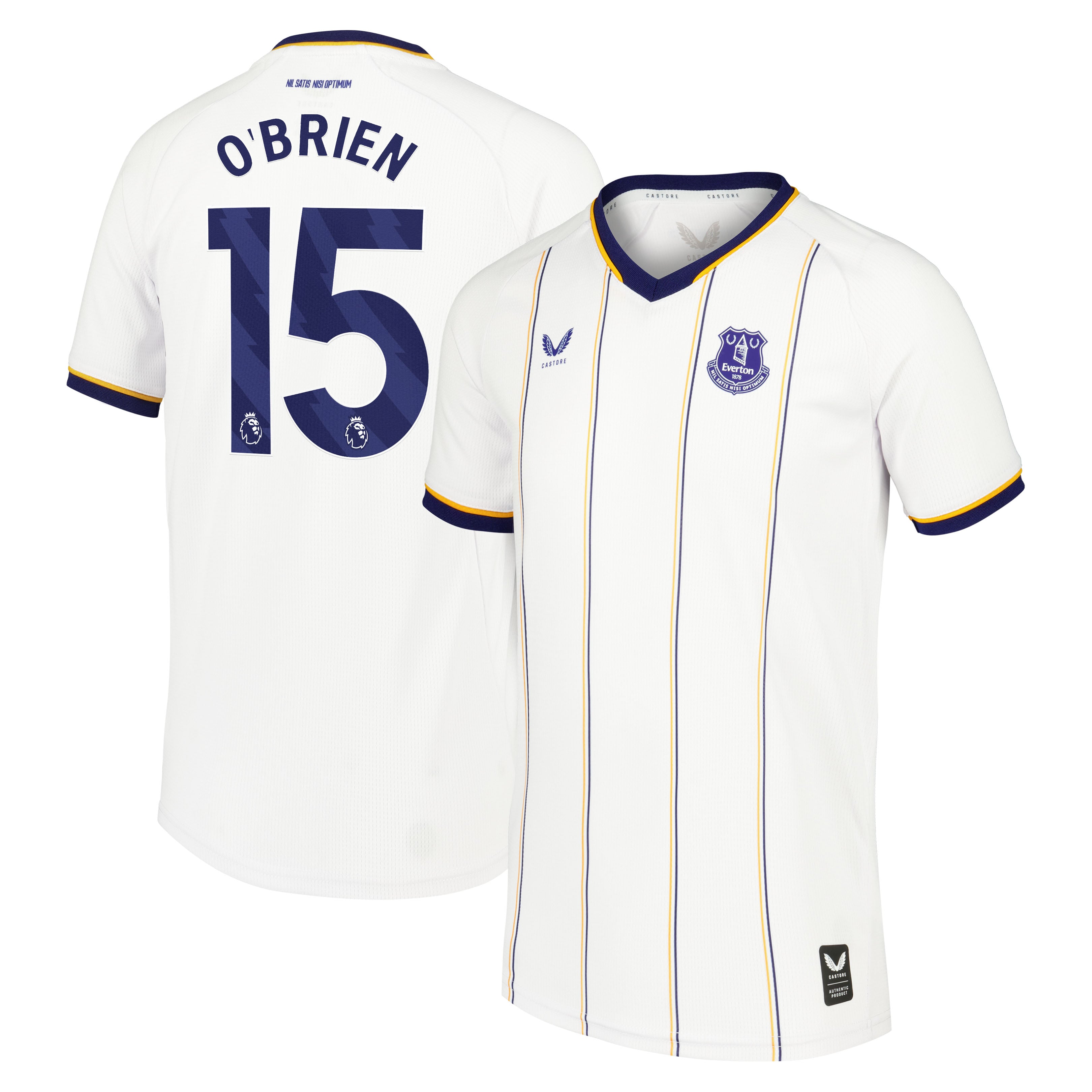 Everton Castore Away Replica Shirt 2026-27 - Kids with O'Brien 15 printing
