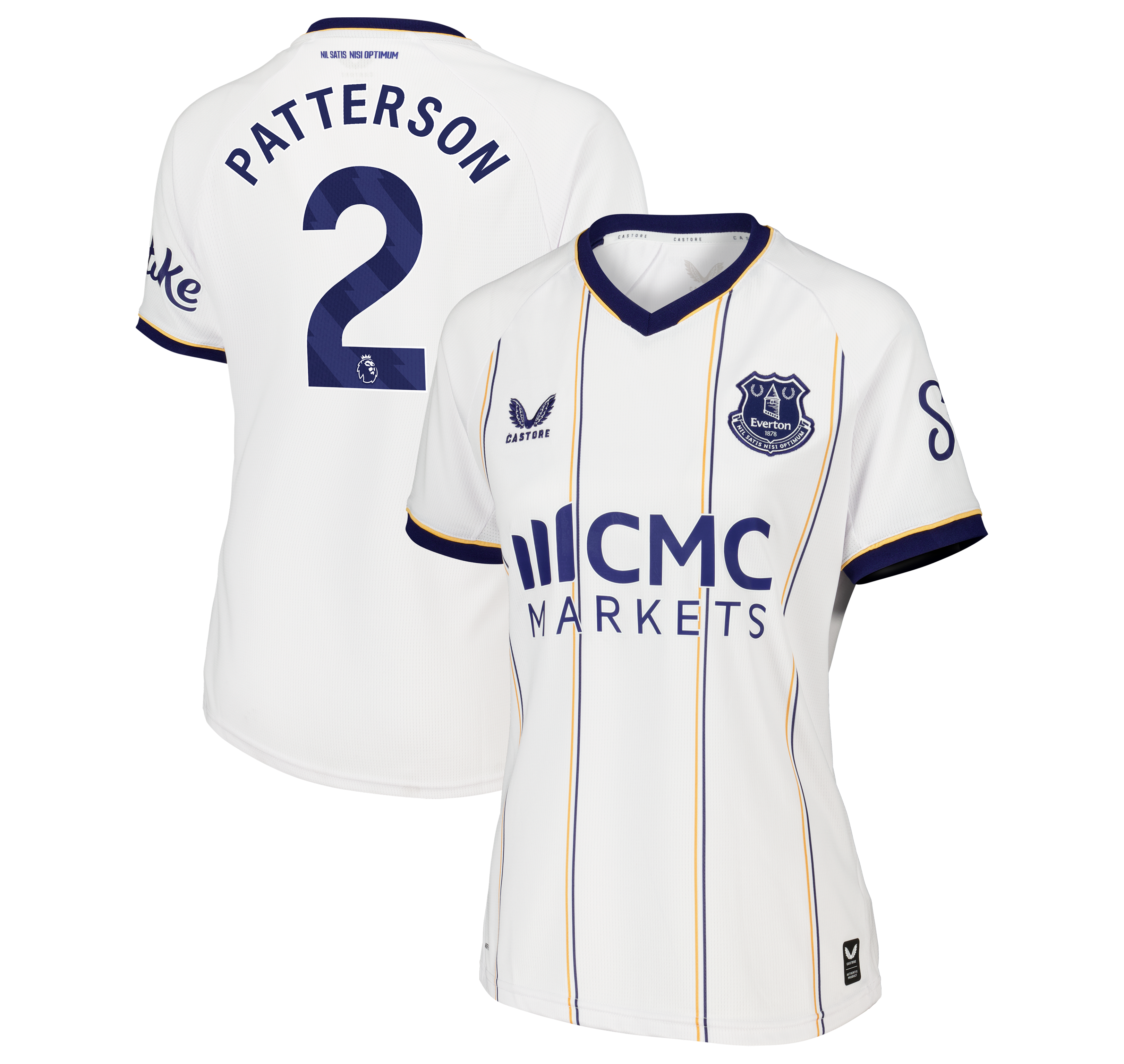 Everton Castore Away Replica Shirt 2026-27 - Womens with Patterson 2 printing