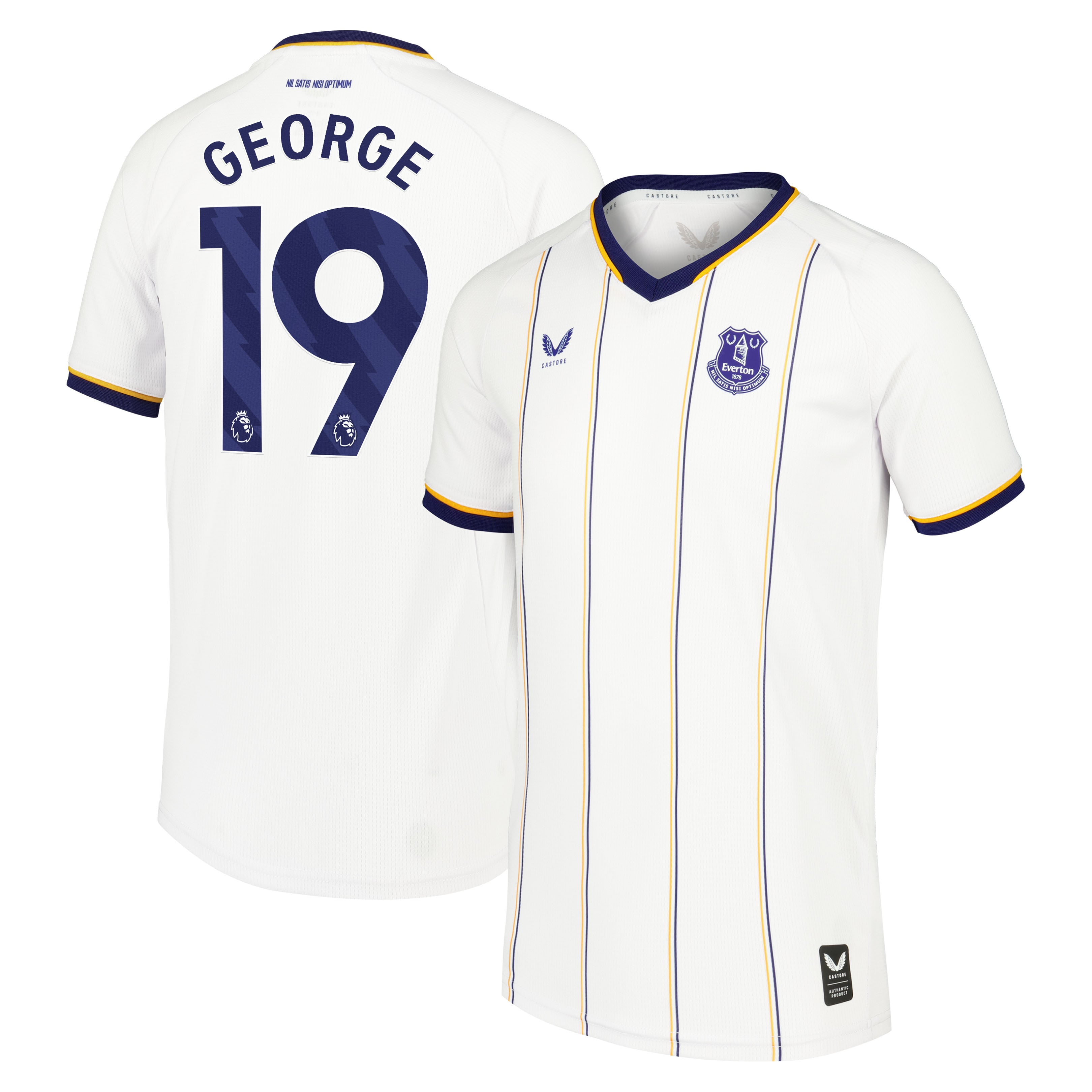 Everton Castore Away Replica Shirt 2026-27 - Kids with George 19 printing