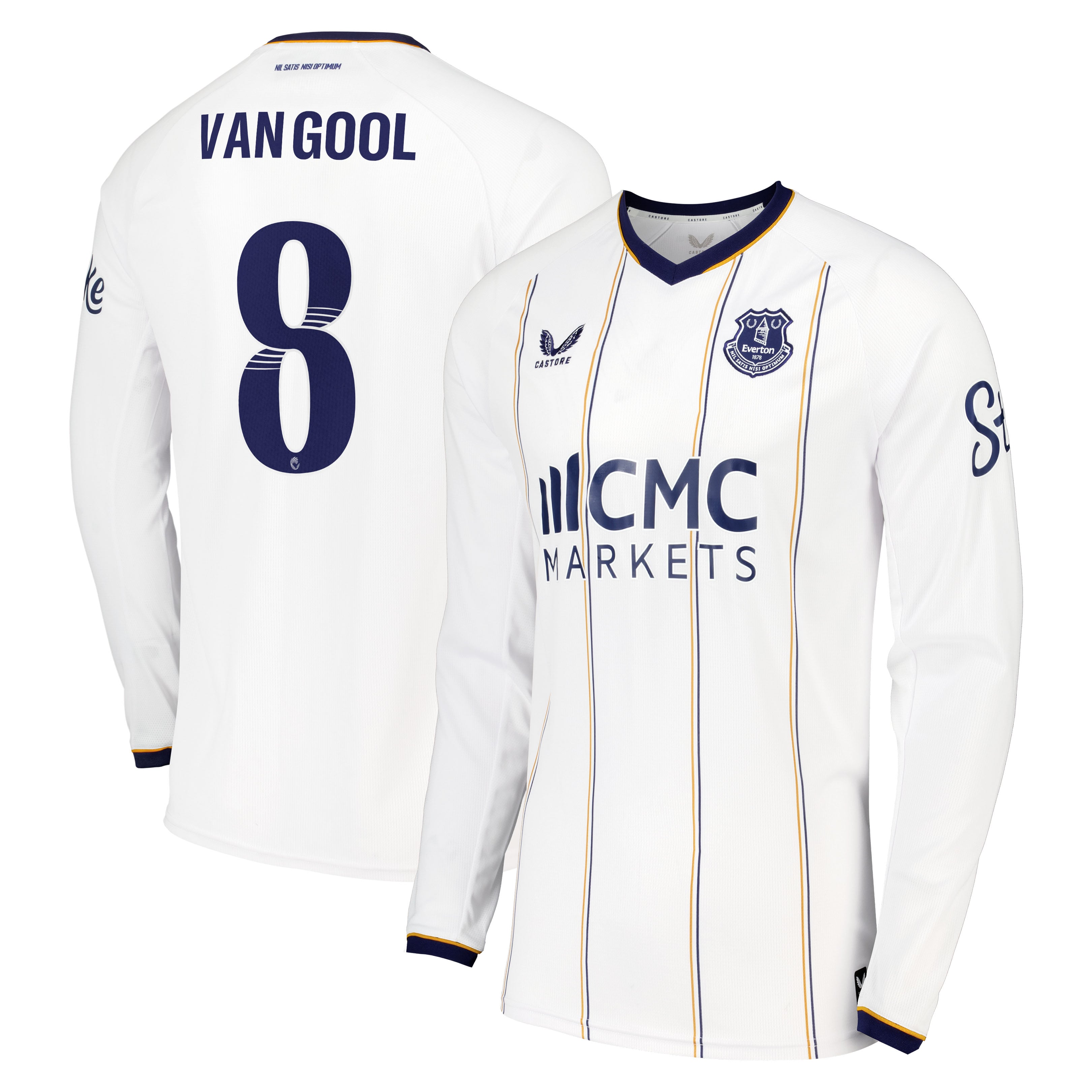 Everton WSL Castore Away Replica Shirt 2026-27 - Long Sleeve with Van Gool 8 printing