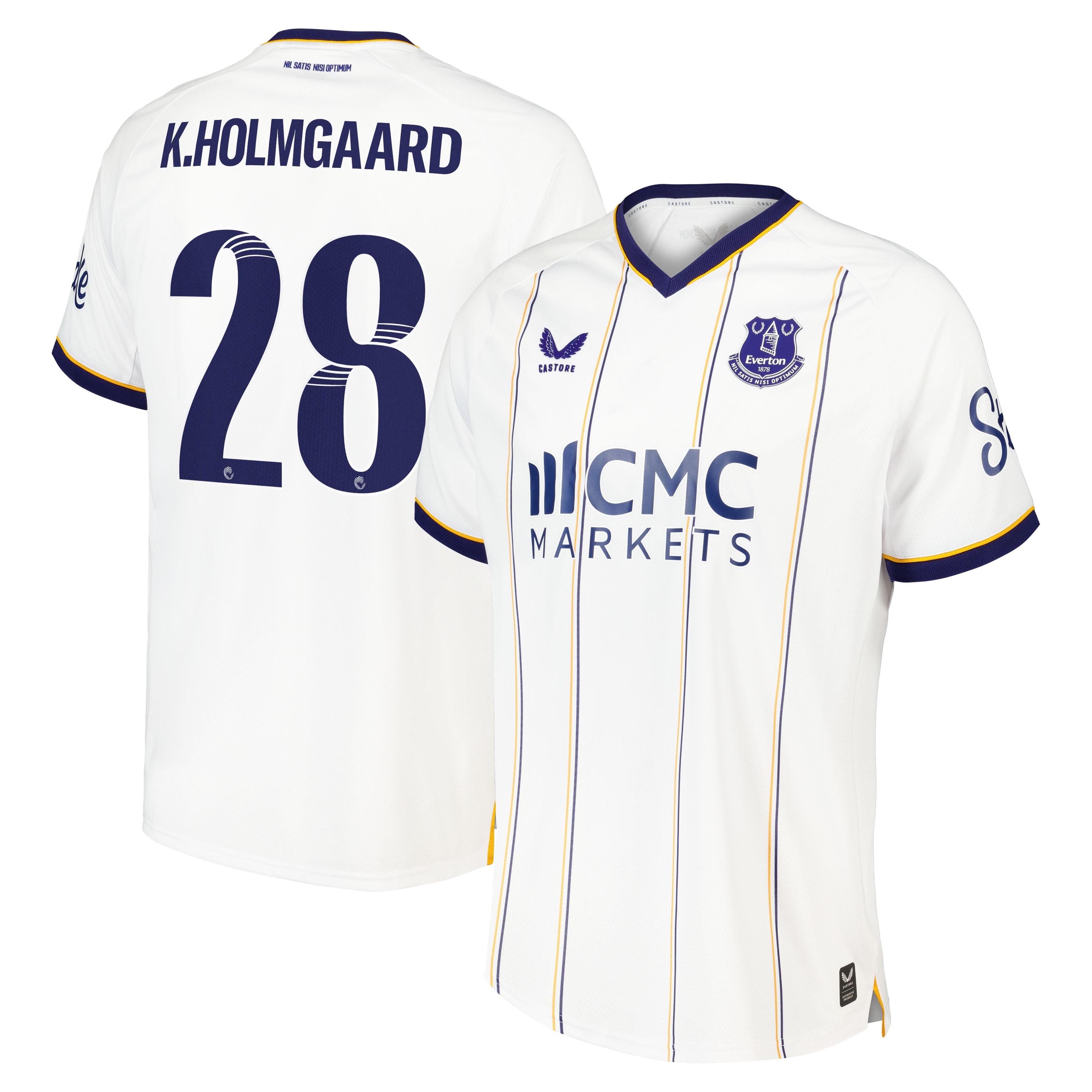 Everton WSL Castore Away Pro Shirt 2026-27 with K.Holmgaard 28 printing