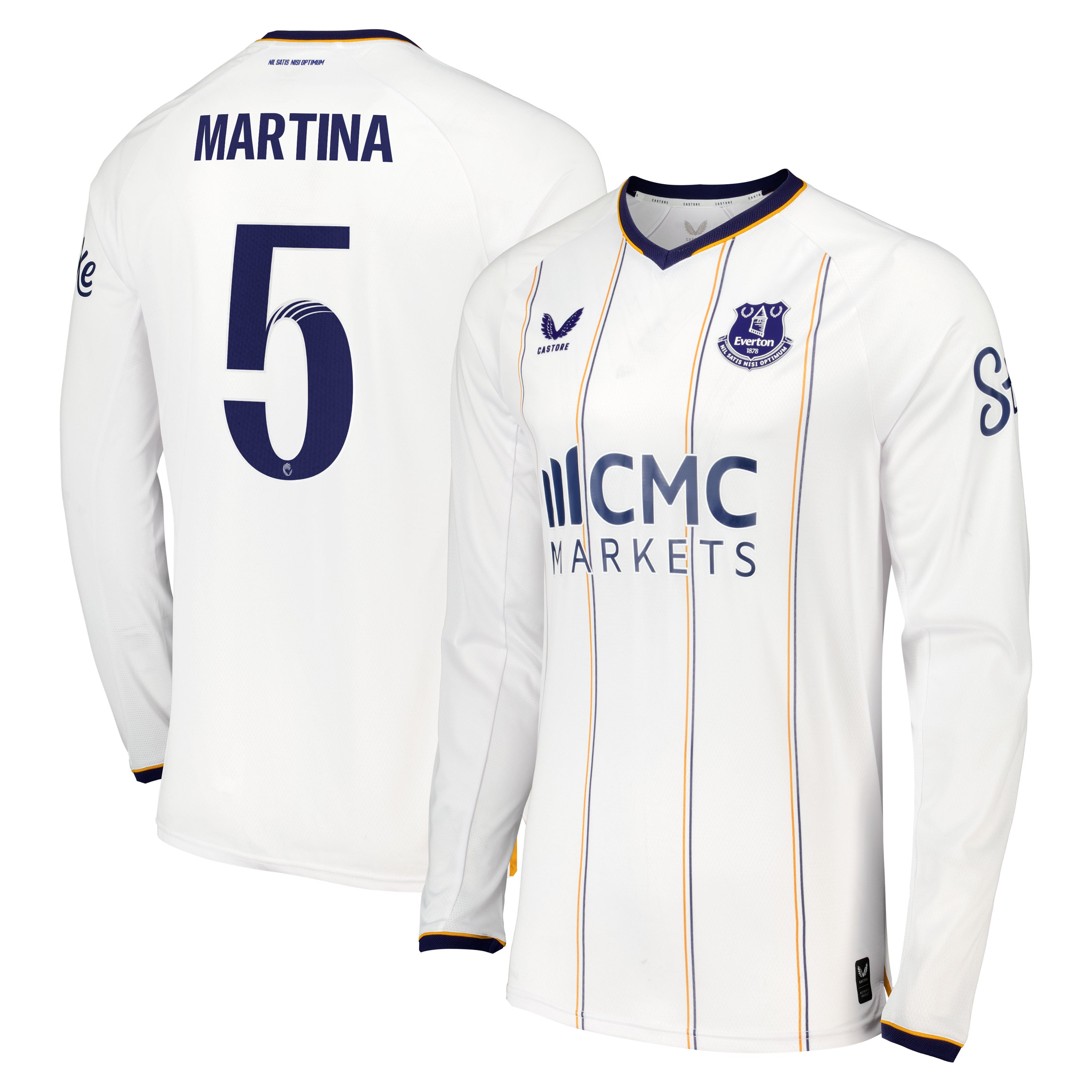 Everton WSL Castore Away Pro Shirt 2026-27 - Long Sleeve with Martina 5 printing