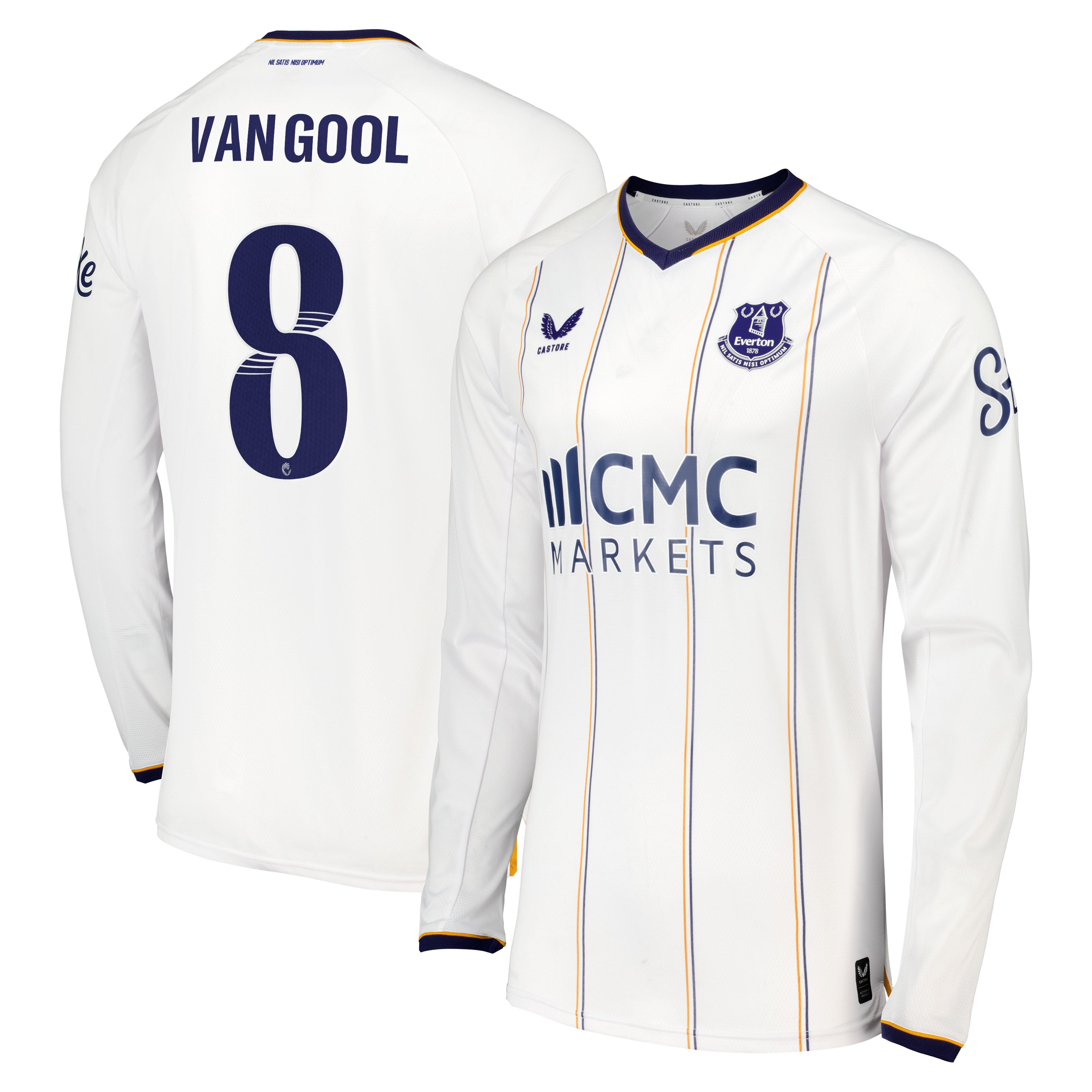 Everton WSL Castore Away Pro Shirt 2026-27 - Long Sleeve with Van Gool 8 printing