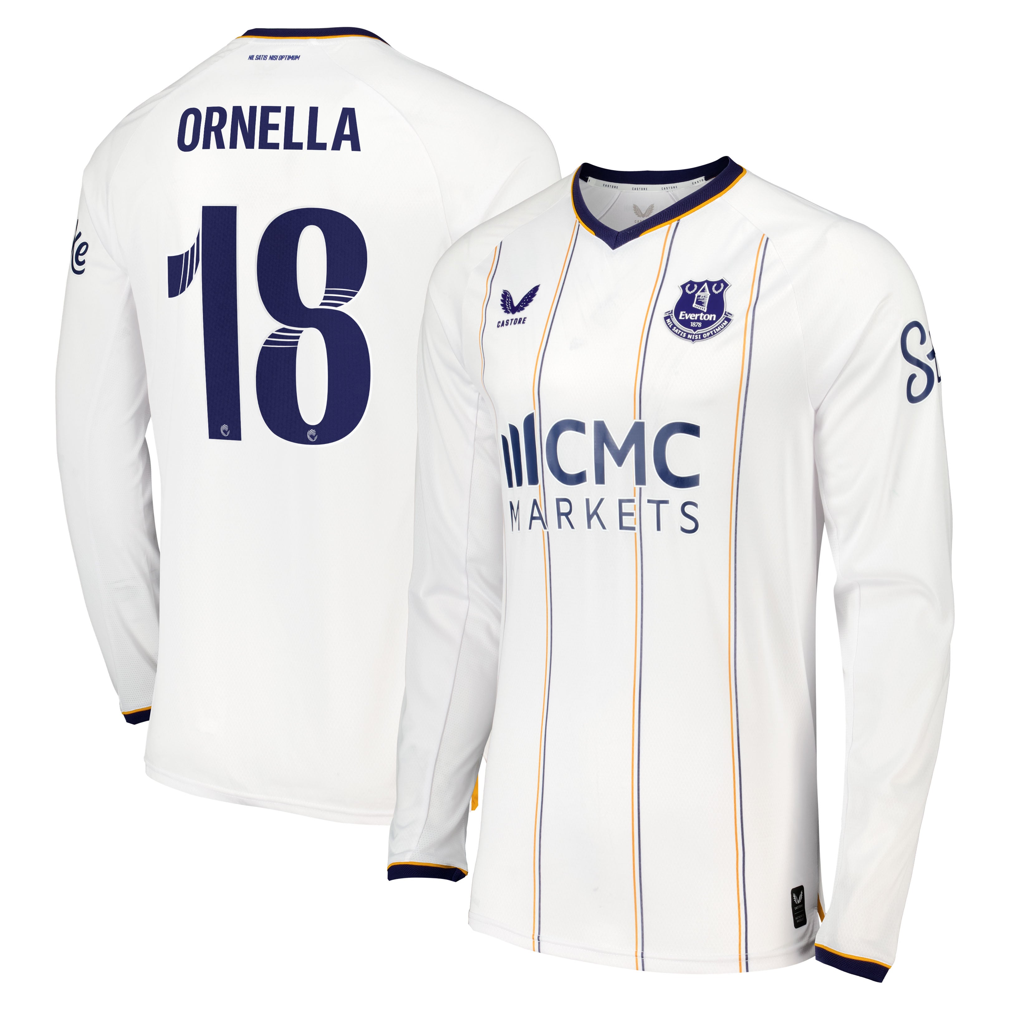 Everton WSL Castore Away Pro Shirt 2026-27 - Long Sleeve with Ornella 18 printing