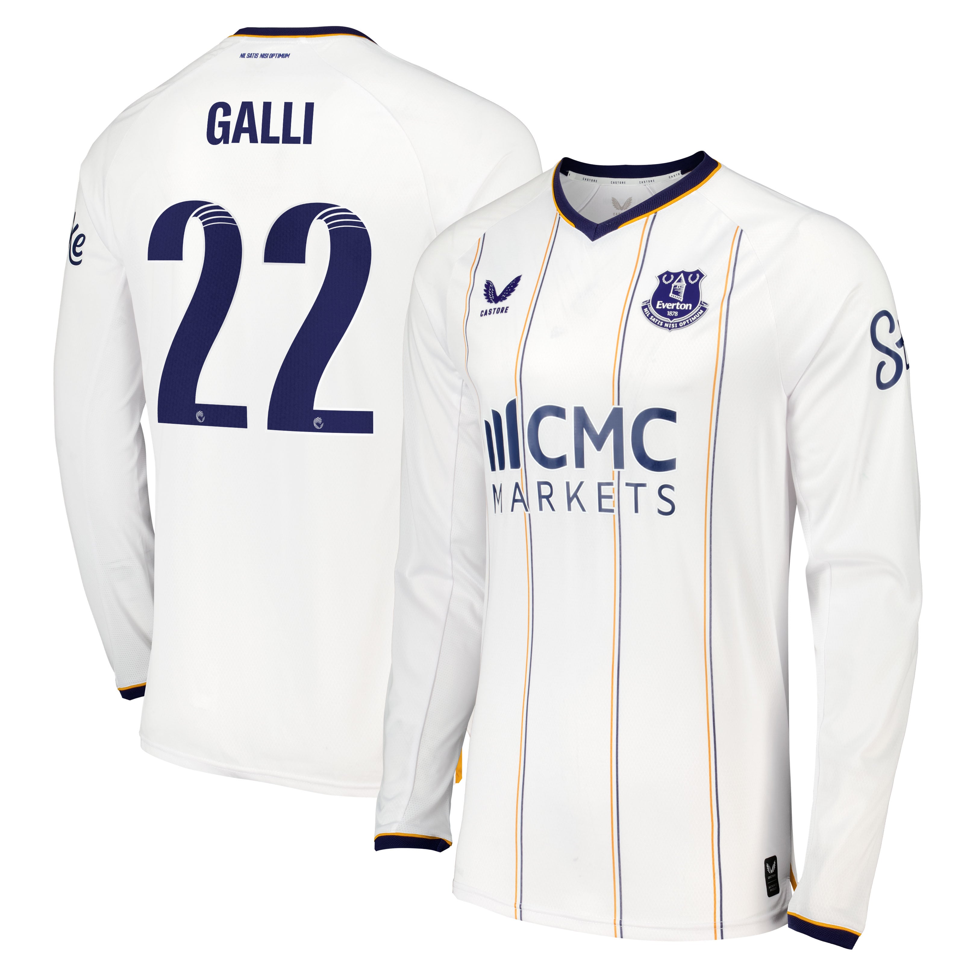 Everton WSL Castore Away Pro Shirt 2026-27 - Long Sleeve with Galli 22 printing