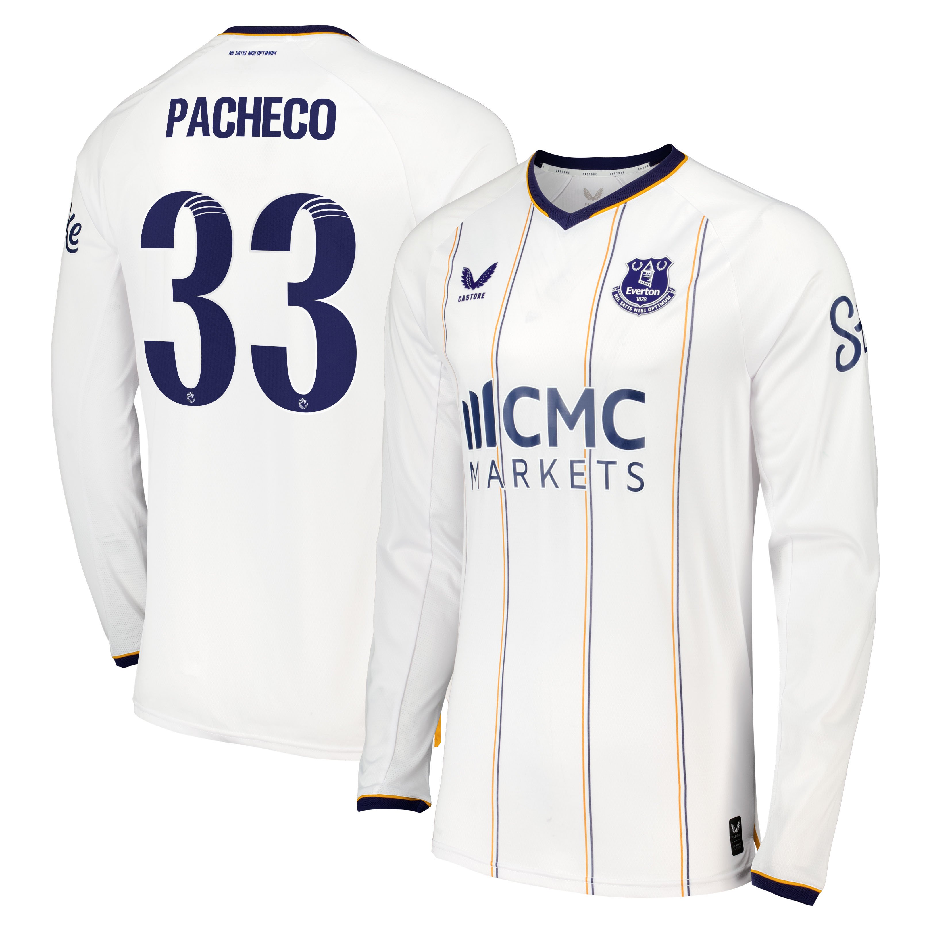 Everton WSL Castore Away Pro Shirt 2026-27 - Long Sleeve with Pacheco 33 printing