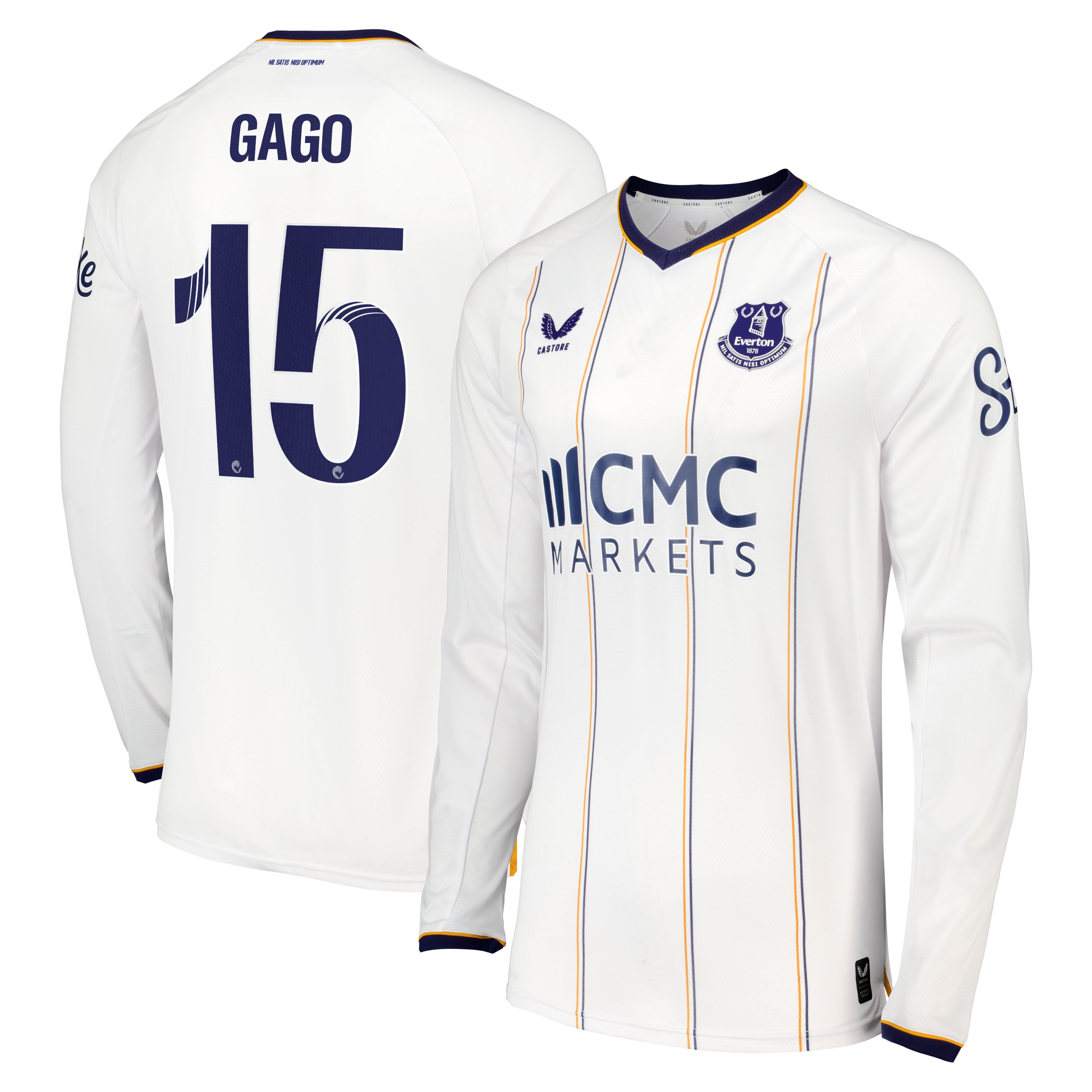 Everton WSL Castore Away Pro Shirt 2026-27 - Long Sleeve with Gago 15 printing