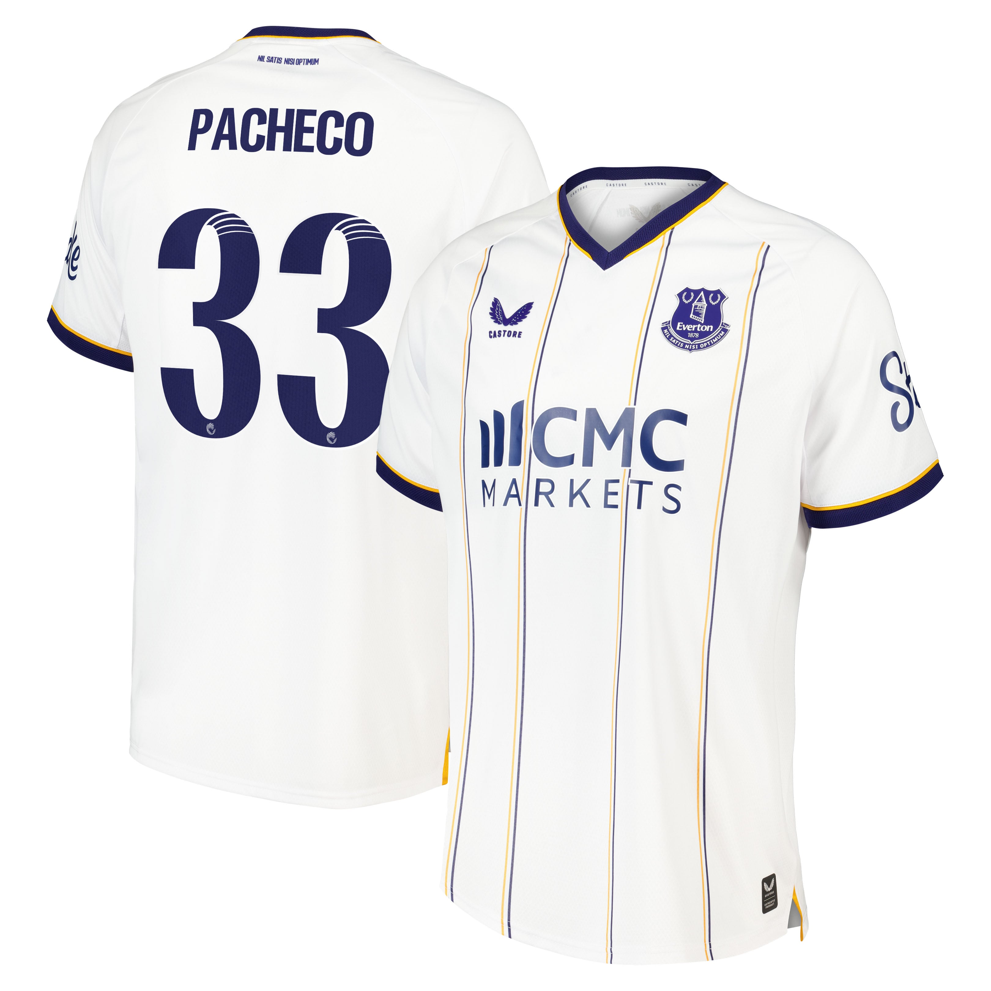 Everton WSL Castore Away Pro Shirt 2026-27 with Pacheco 33 printing