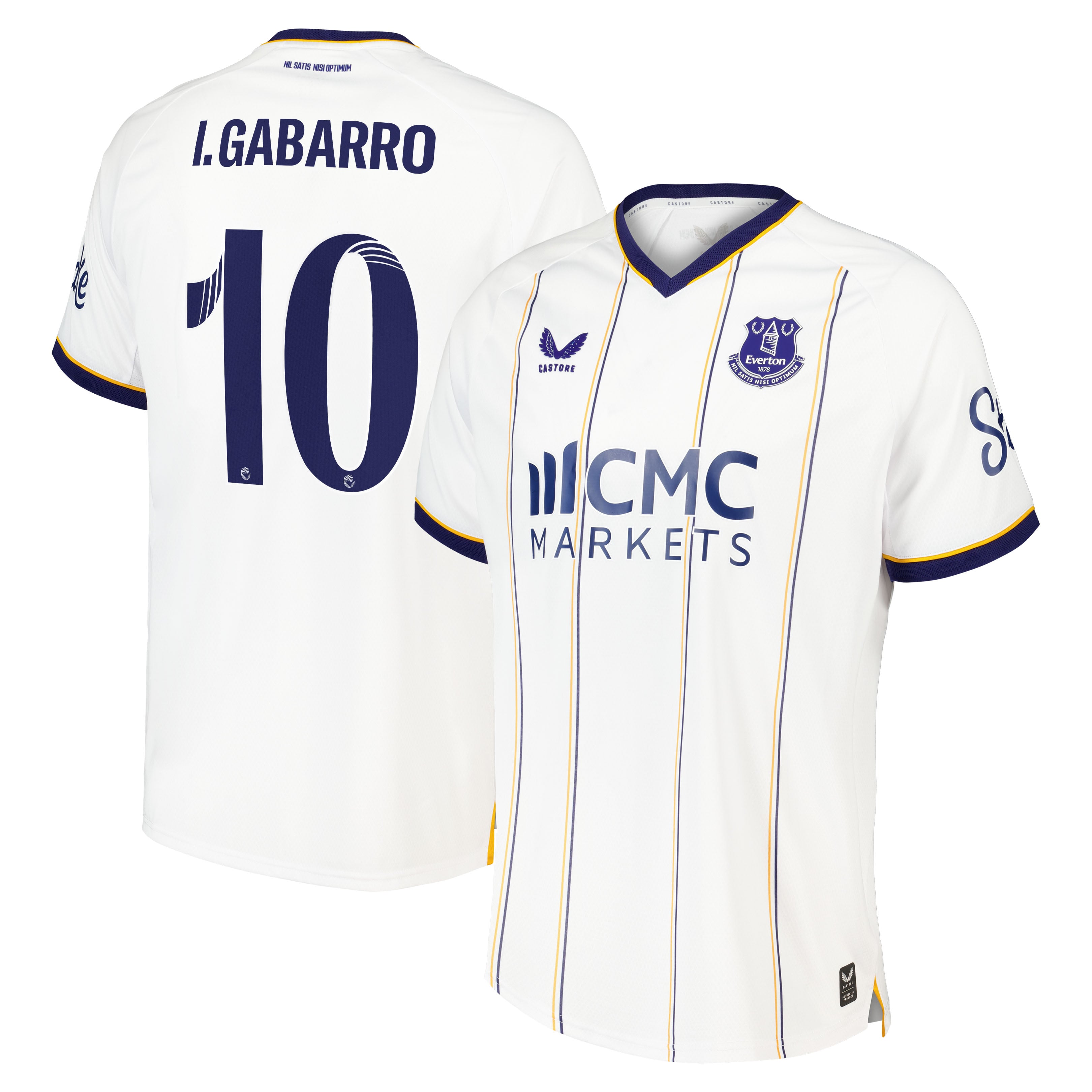 Everton WSL Castore Away Pro Shirt 2026-27 with I. Gabarro 10 printing