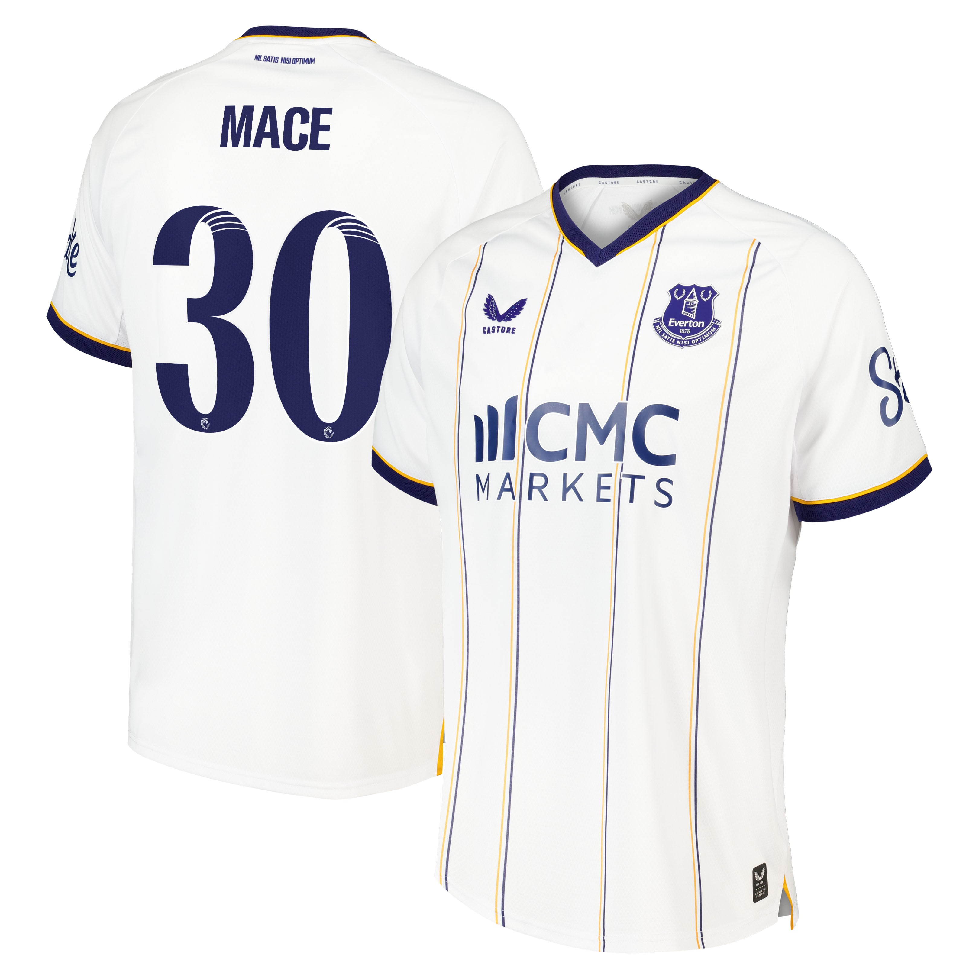 Everton WSL Castore Away Pro Shirt 2026-27 with Mace 30 printing