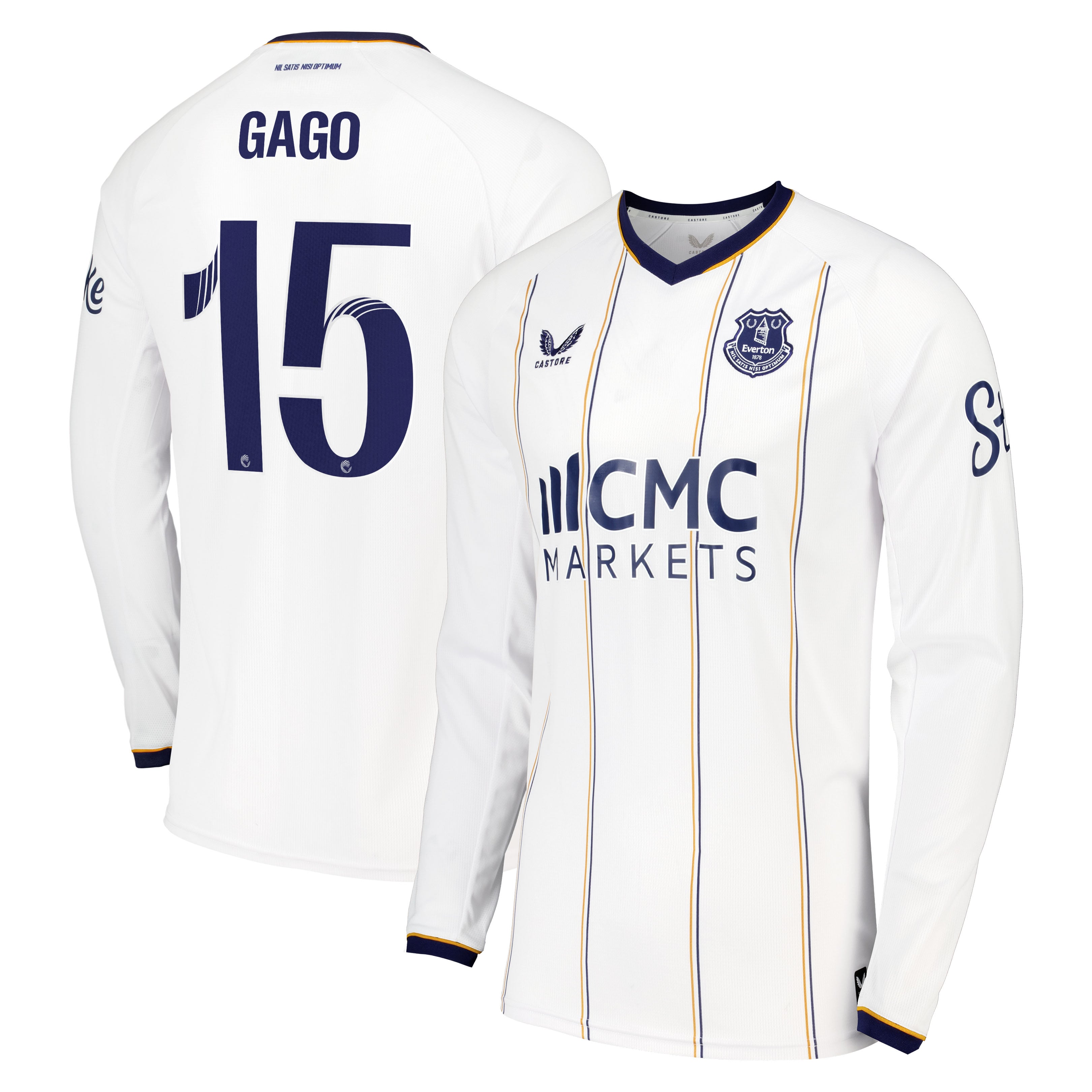 Everton WSL Castore Away Replica Shirt 2026-27 - Long Sleeve with Gago 15 printing