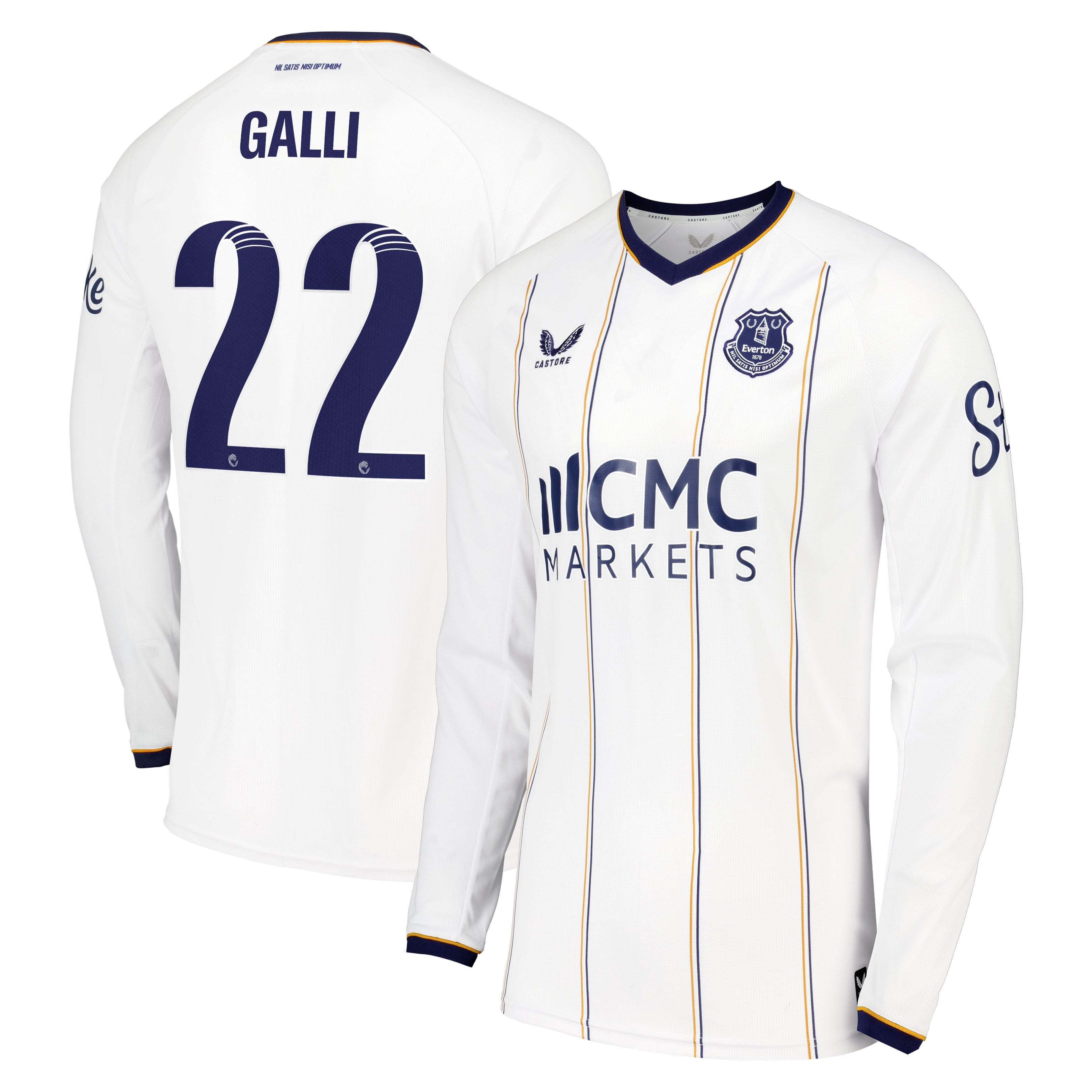 Everton WSL Castore Away Replica Shirt 2026-27 - Long Sleeve with Galli 22 printing