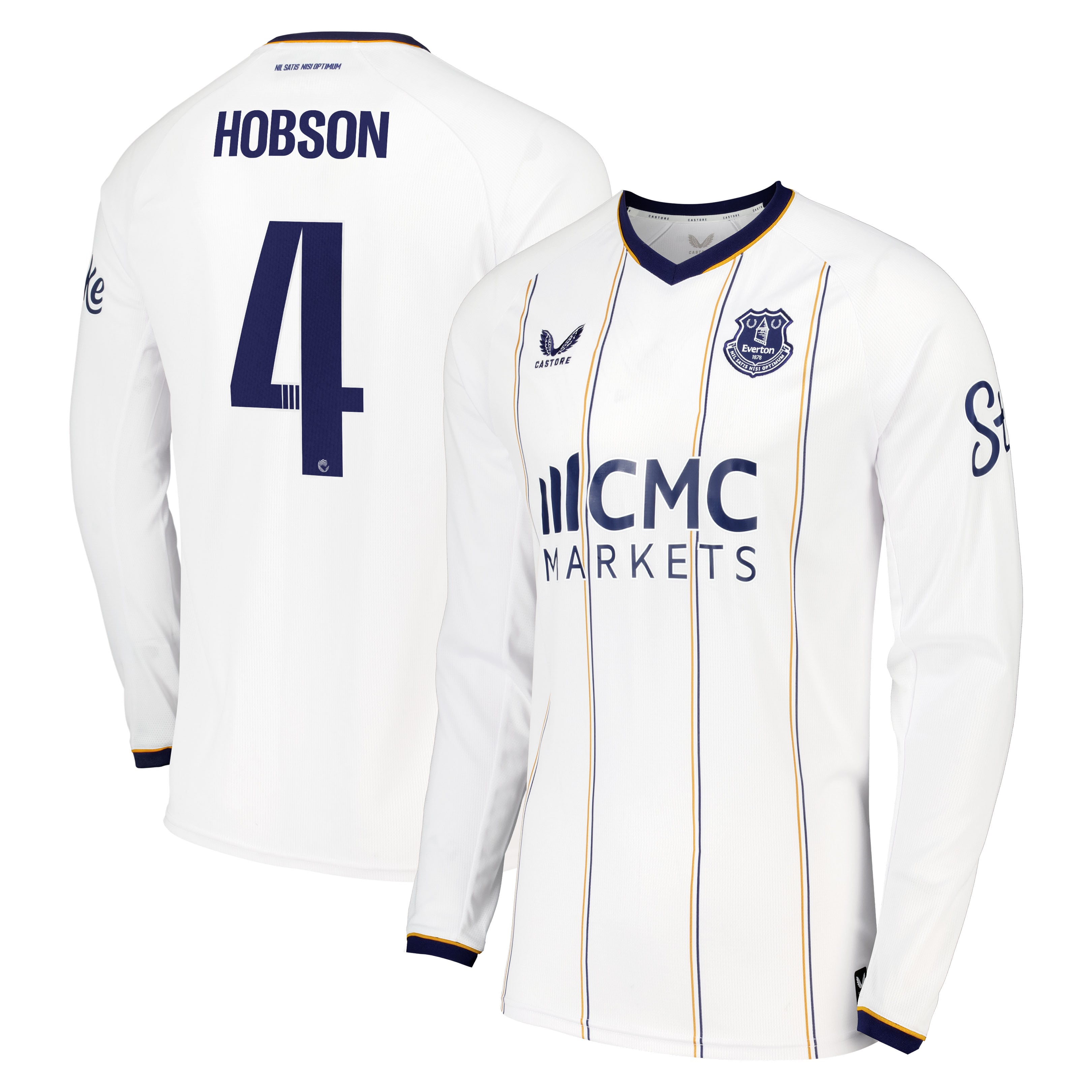 Everton WSL Castore Away Replica Shirt 2026-27 - Long Sleeve with Hobson 4 printing