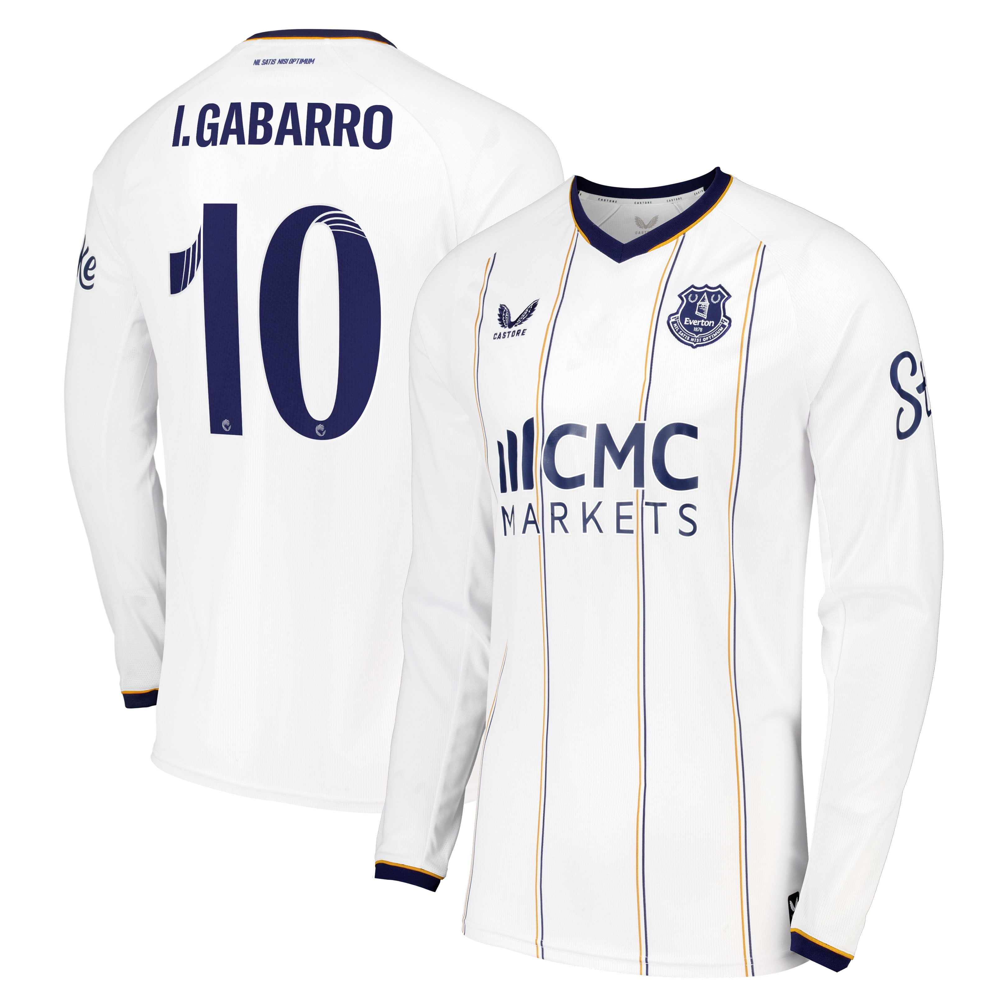 Everton WSL Castore Away Replica Shirt 2026-27 - Long Sleeve with I. Gabarro 10 printing