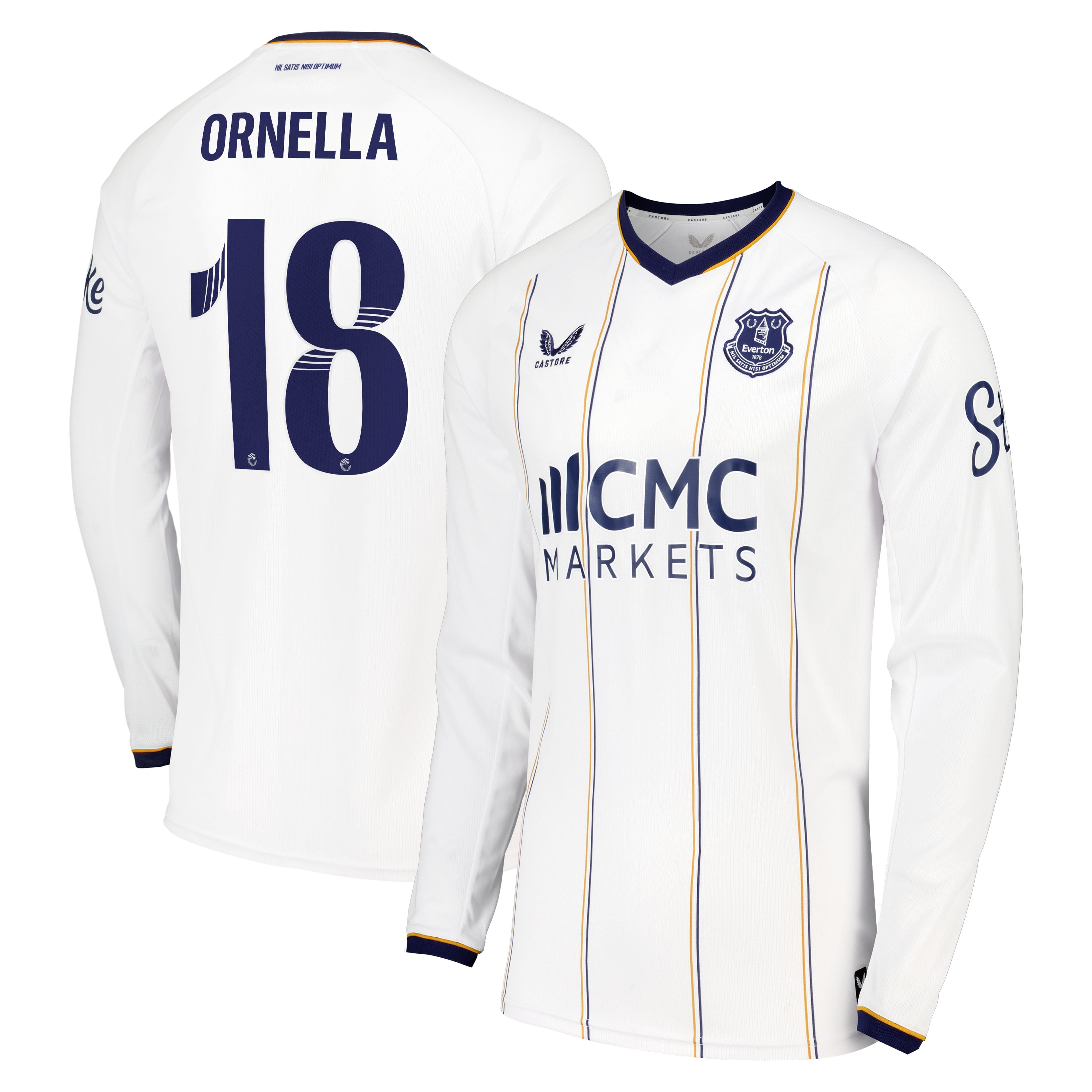 Everton WSL Castore Away Replica Shirt 2026-27 - Long Sleeve with Ornella 18 printing