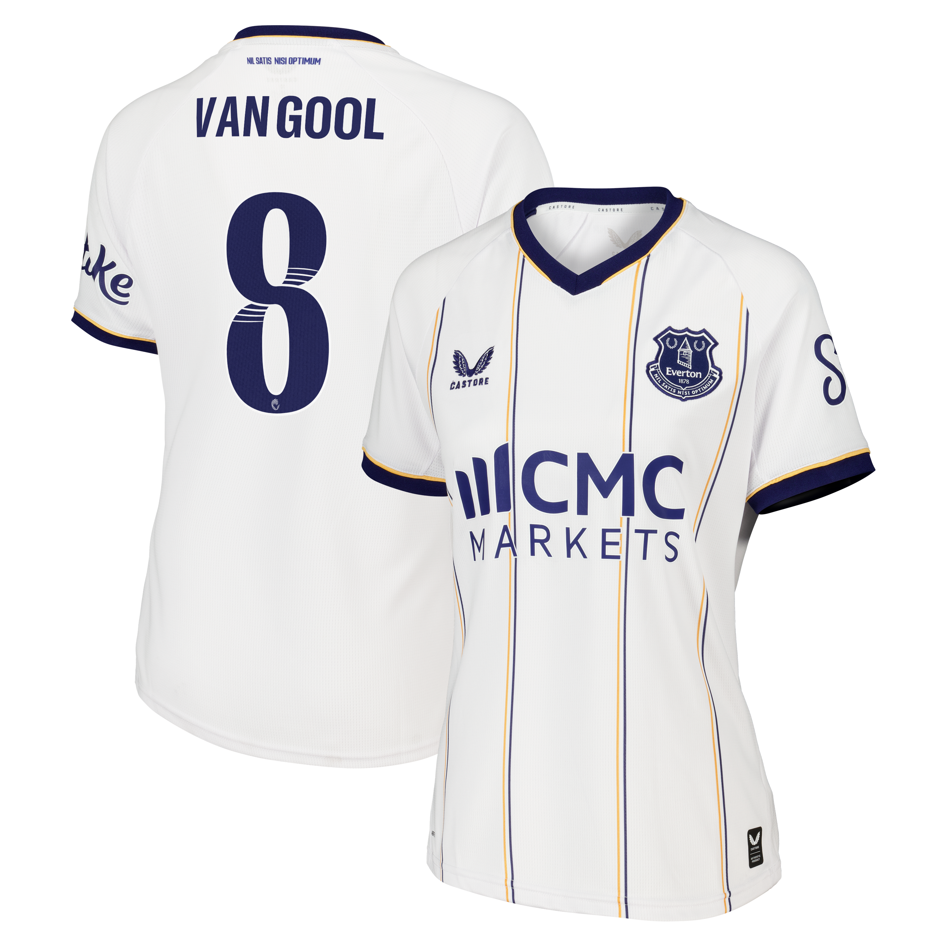 Everton WSL Castore Away Replica Shirt 2026-27 - Womens with Van Gool 8 printing