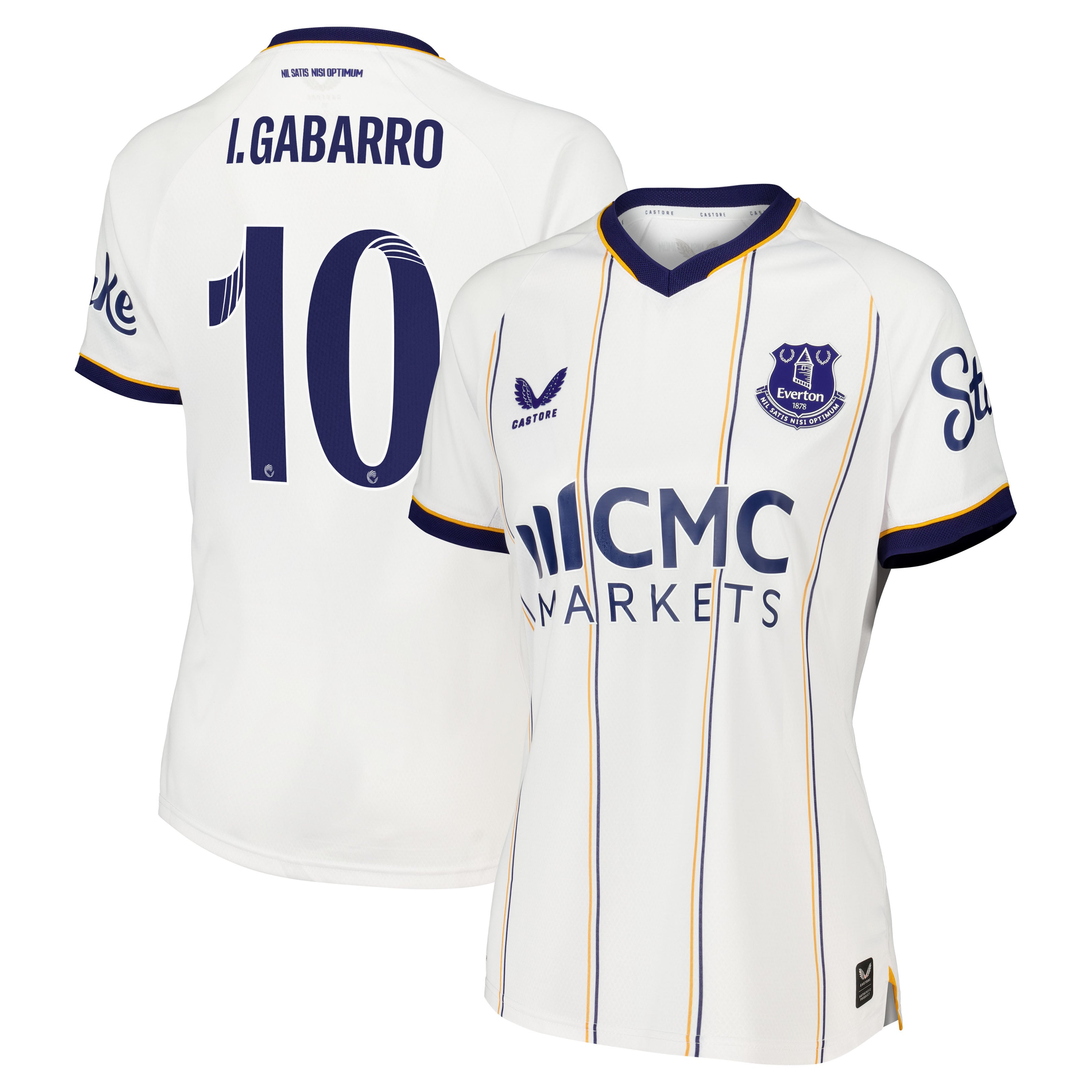 Everton WSL Castore Away Pro Shirt 2026-27 - Womens with I. Gabarro 10 printing, , rebel_hi-res