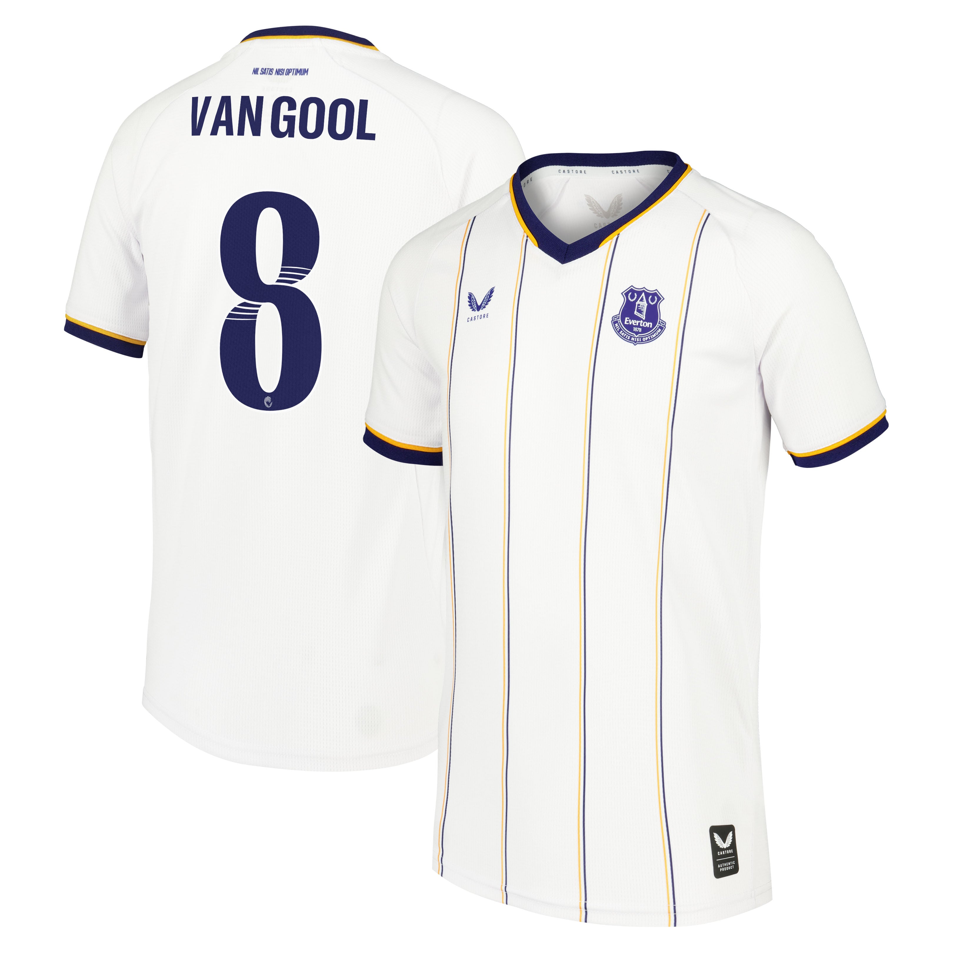 Everton WSL Castore Away Replica Shirt 2026-27 - Kids with Van Gool 8 printing