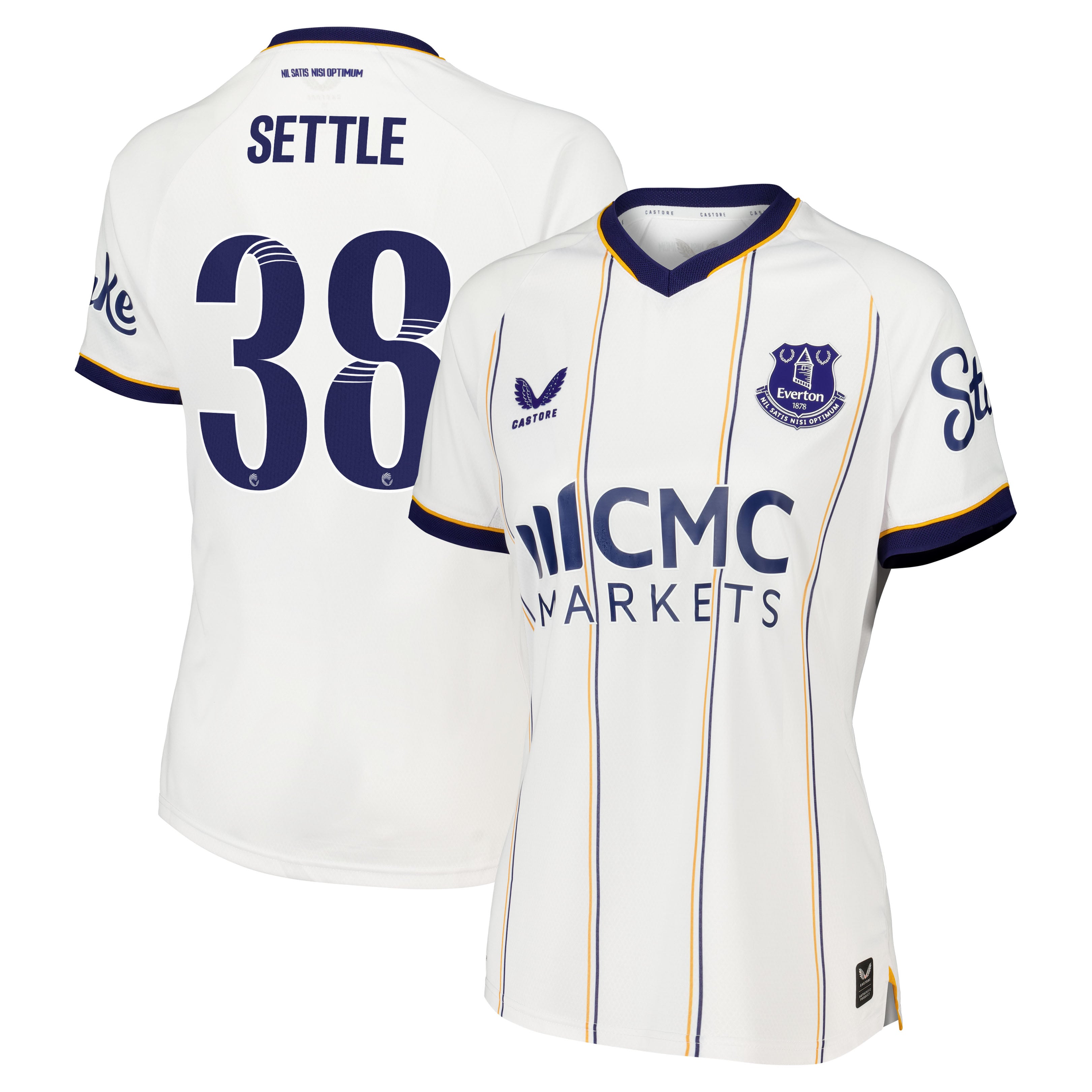 Everton WSL Castore Away Pro Shirt 2026-27 - Womens with Settle 38 printing, , rebel_hi-res