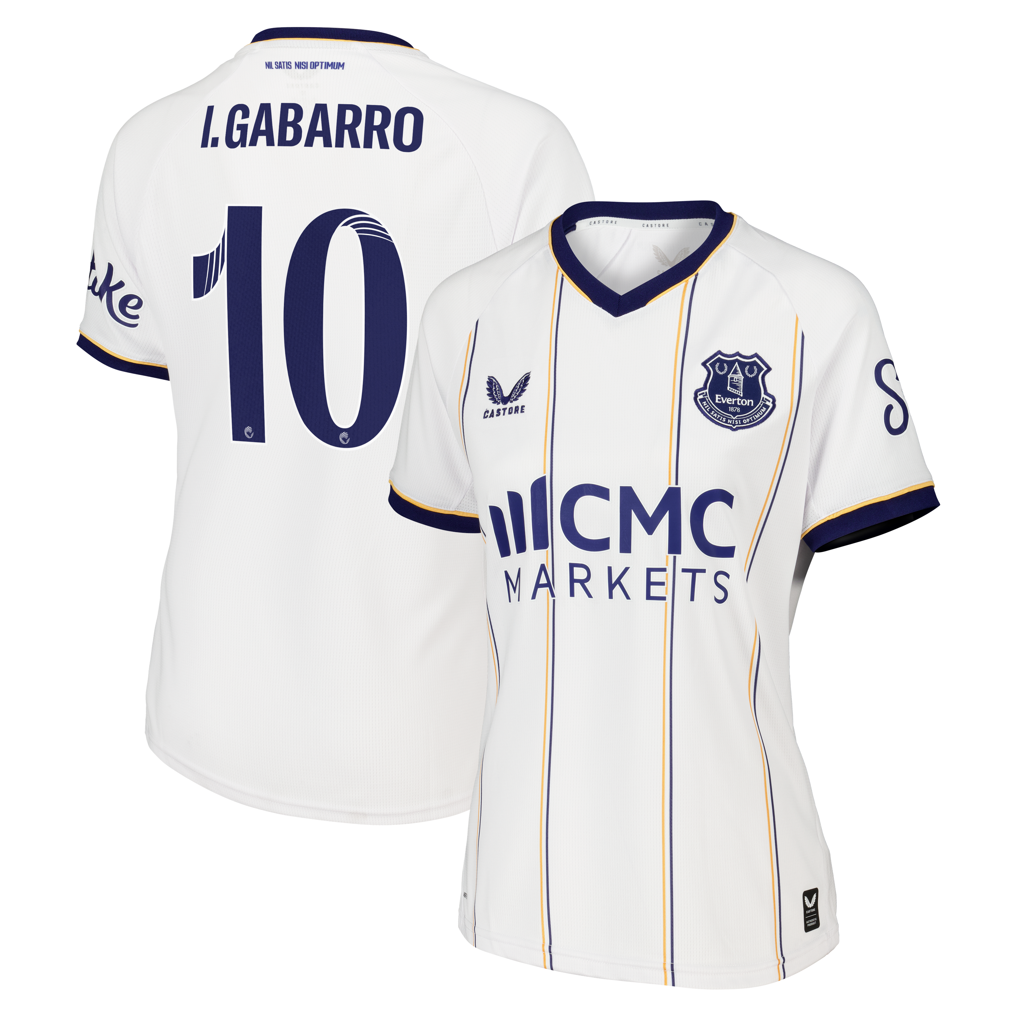 Everton WSL Castore Away Replica Shirt 2026-27 - Womens with I. Gabarro 10 printing